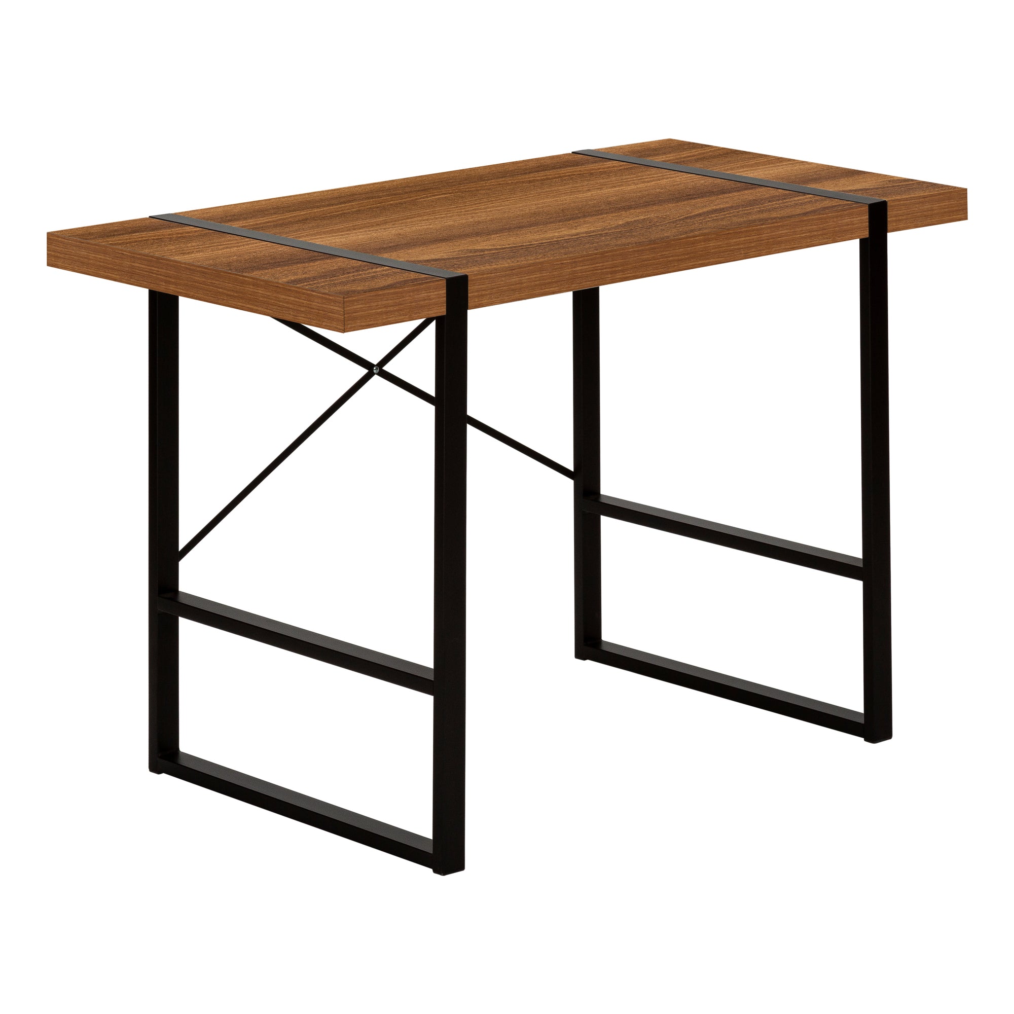 COMPUTER DESK - 48"L / DARK TAUPE / BLACK METAL