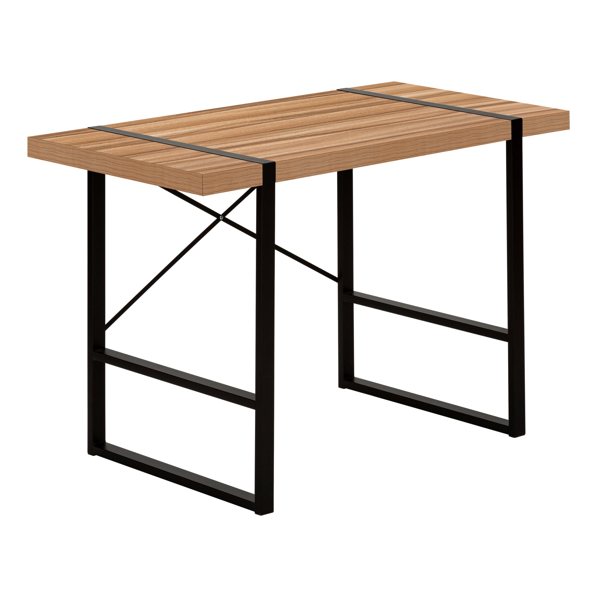 COMPUTER DESK - 48"L / DARK TAUPE / BLACK METAL