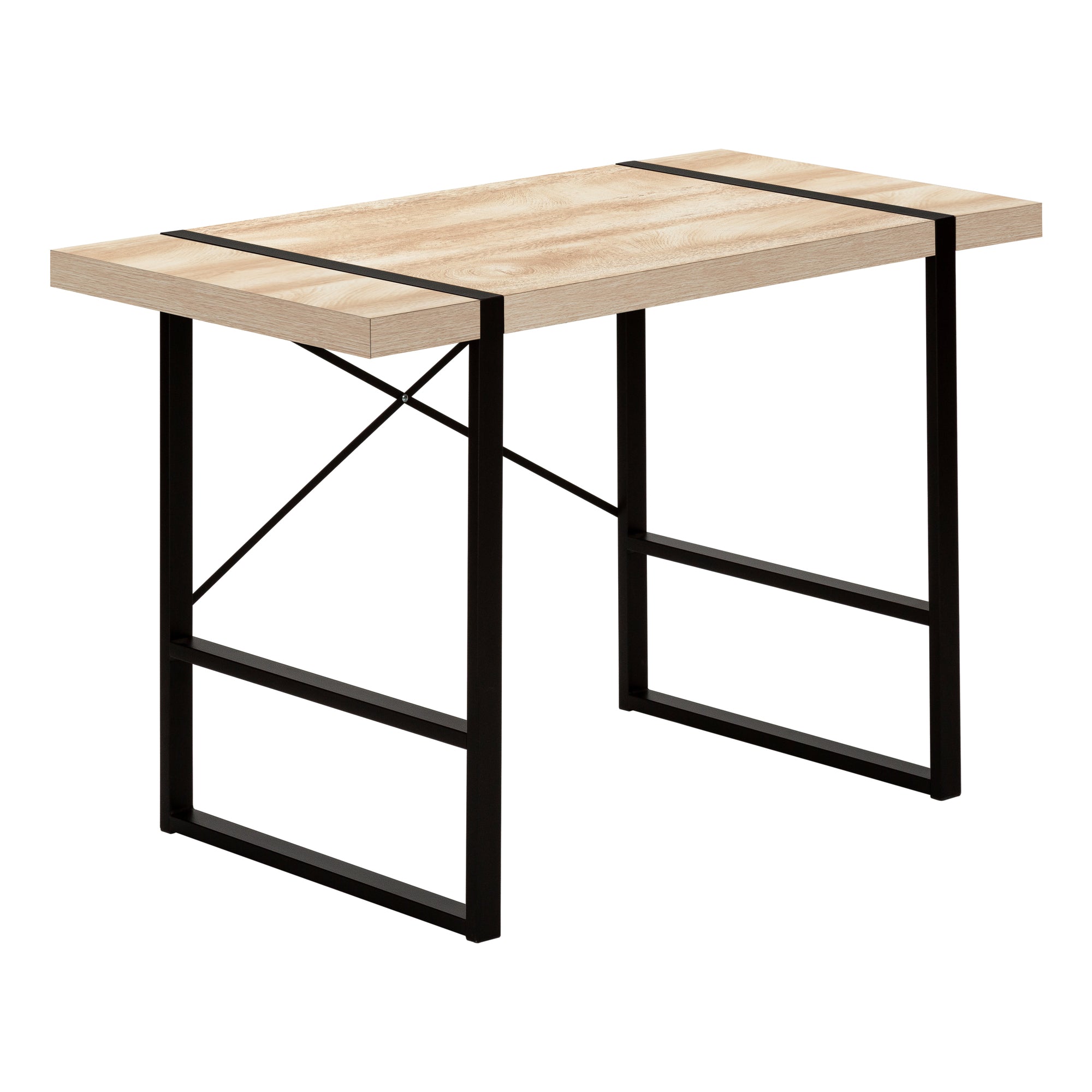 COMPUTER DESK - 48"L / DARK TAUPE / BLACK METAL
