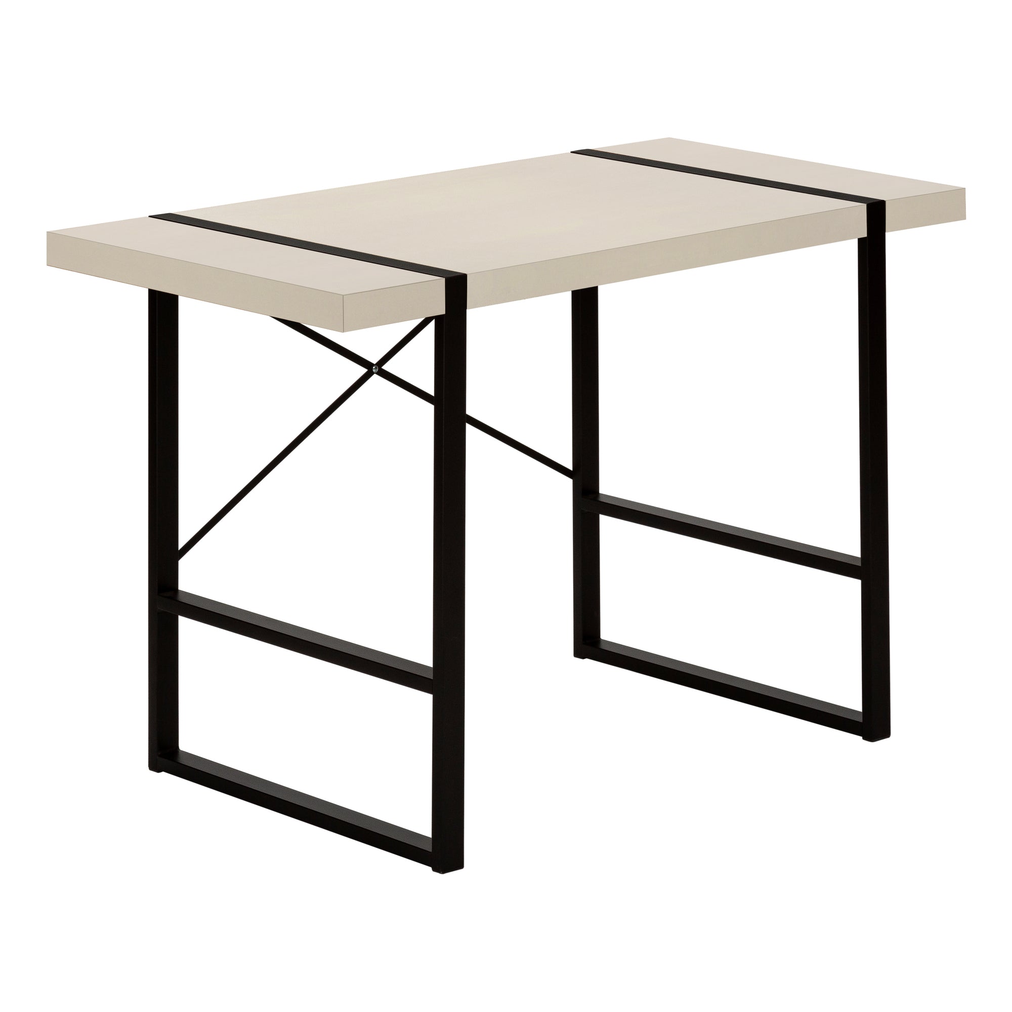 COMPUTER DESK - 48"L / DARK TAUPE / BLACK METAL