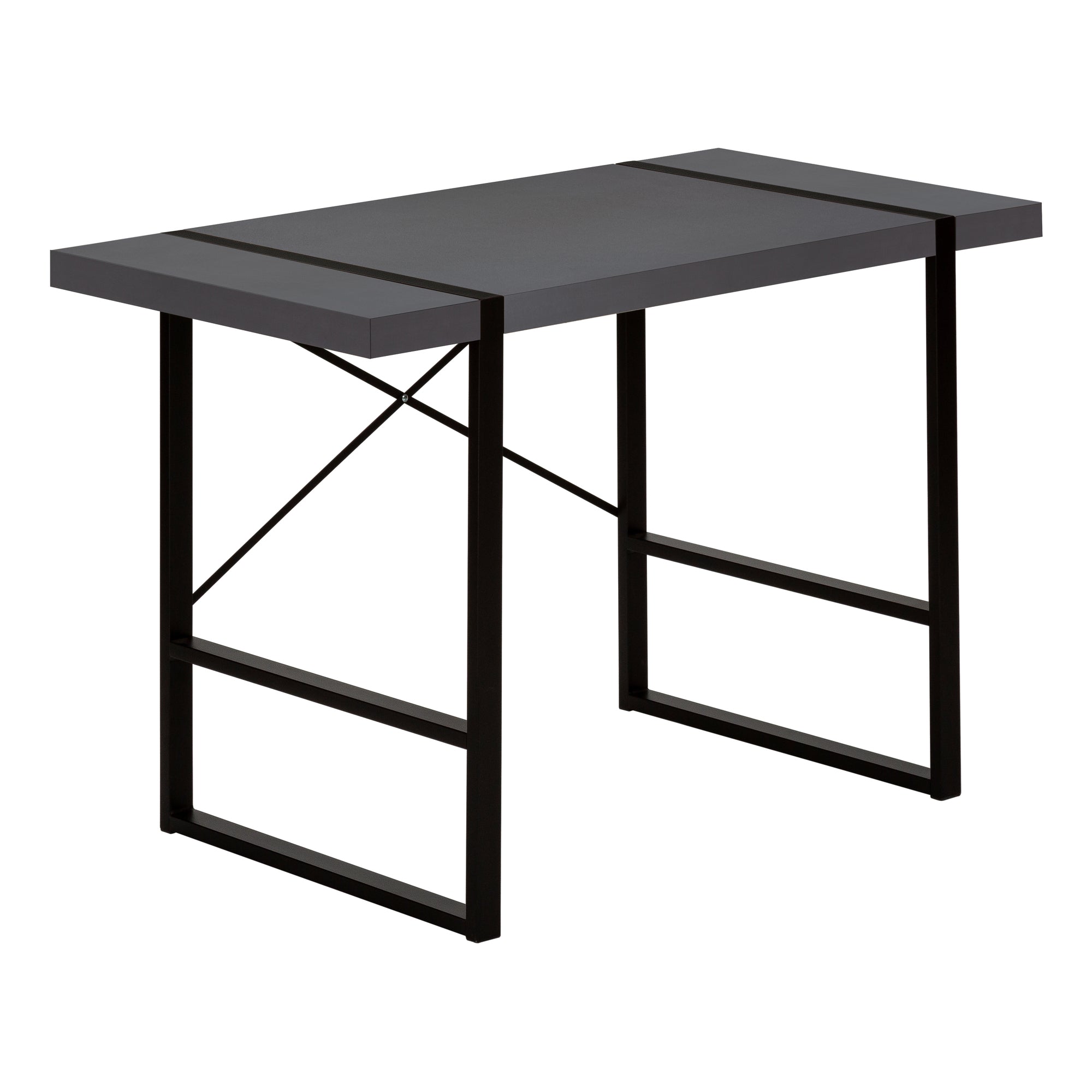 COMPUTER DESK - 48"L / DARK TAUPE / BLACK METAL