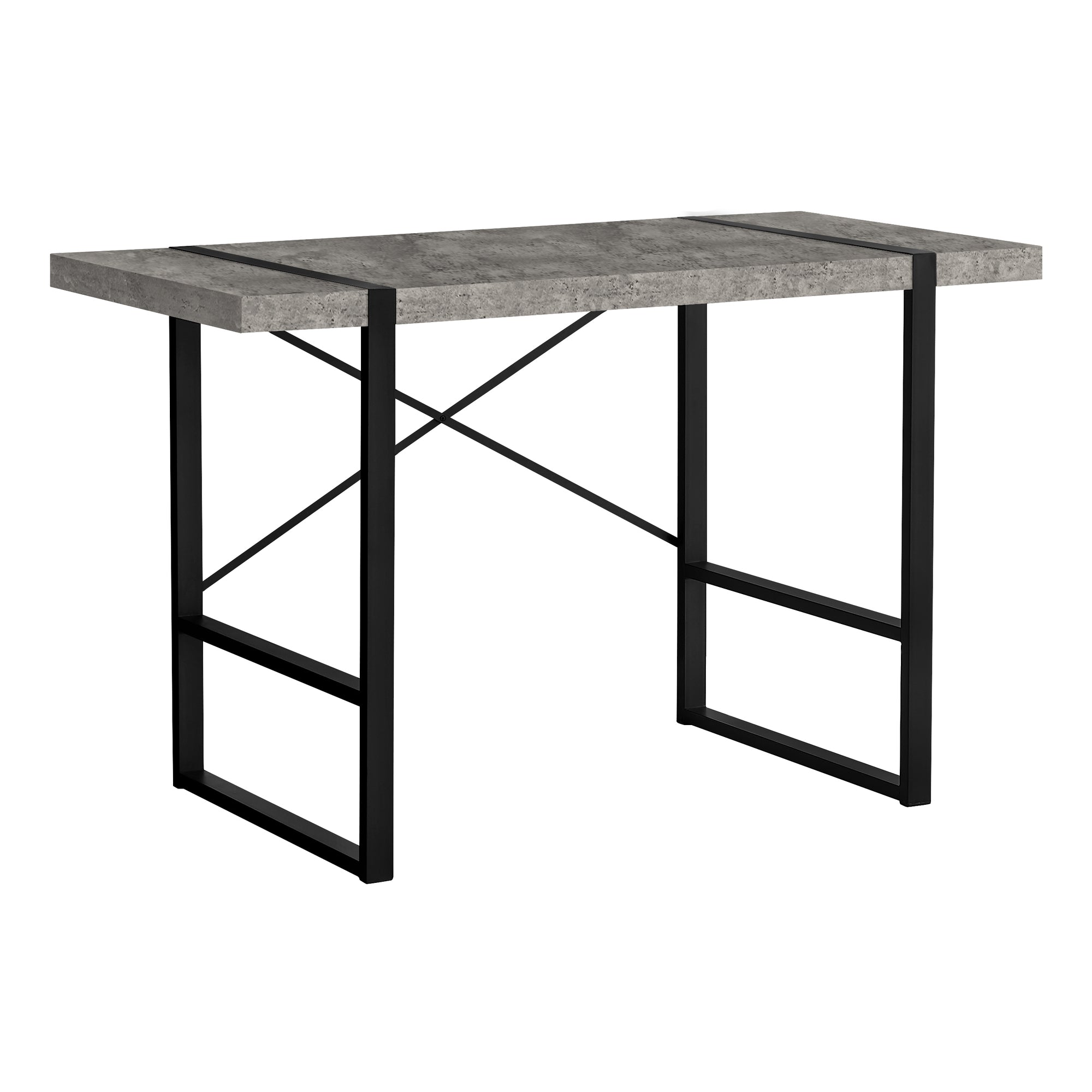 COMPUTER DESK - 48"L / DARK TAUPE / BLACK METAL