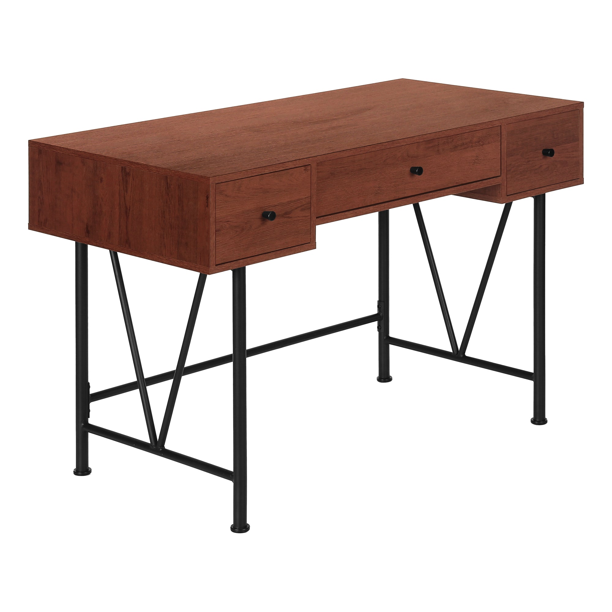 COMPUTER DESK - 48"L / WALNUT / BLACK METAL