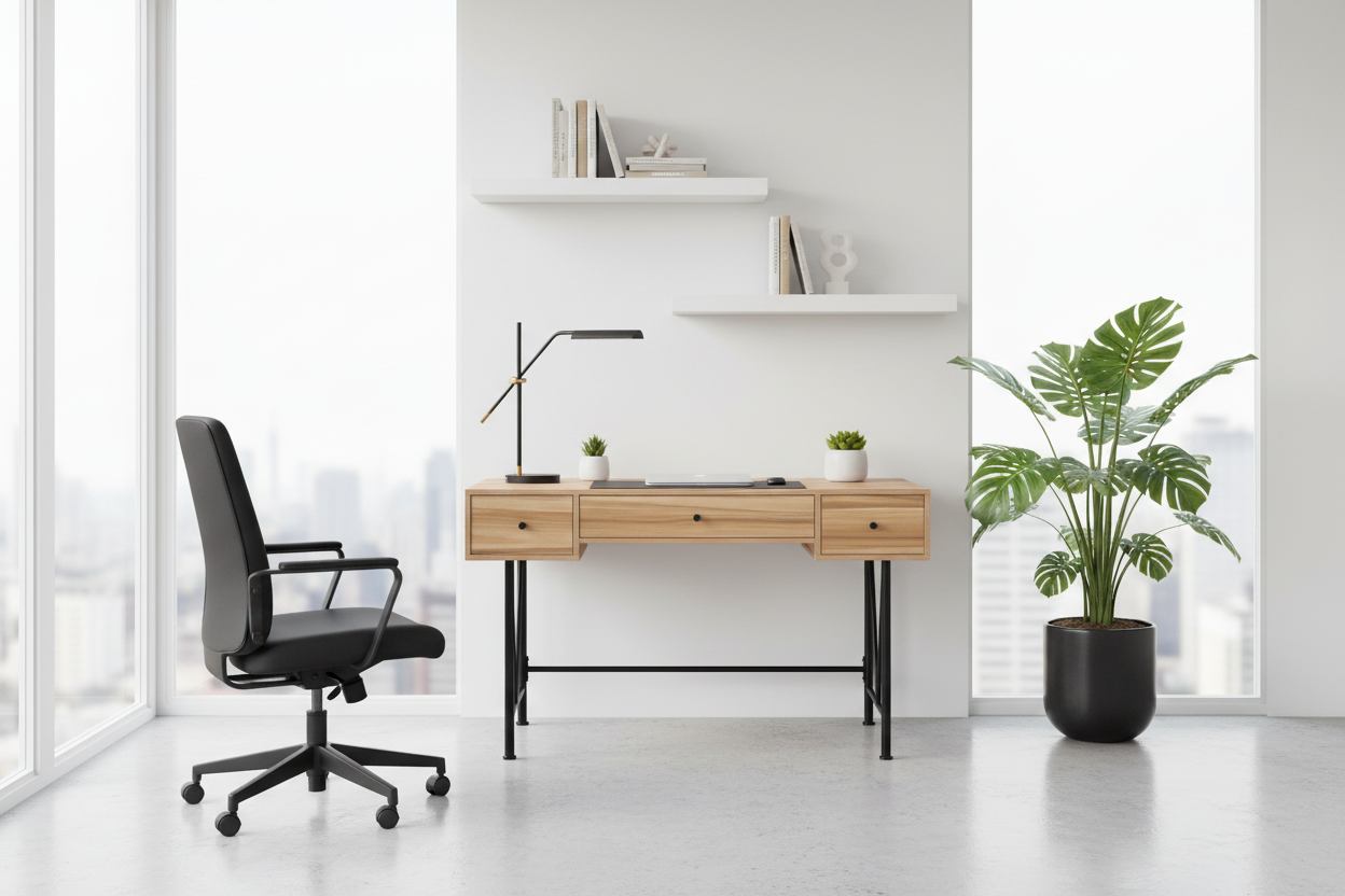 BUREAU D'ORDINATEUR - 48"L / NOYER / MÉTAL NOIR