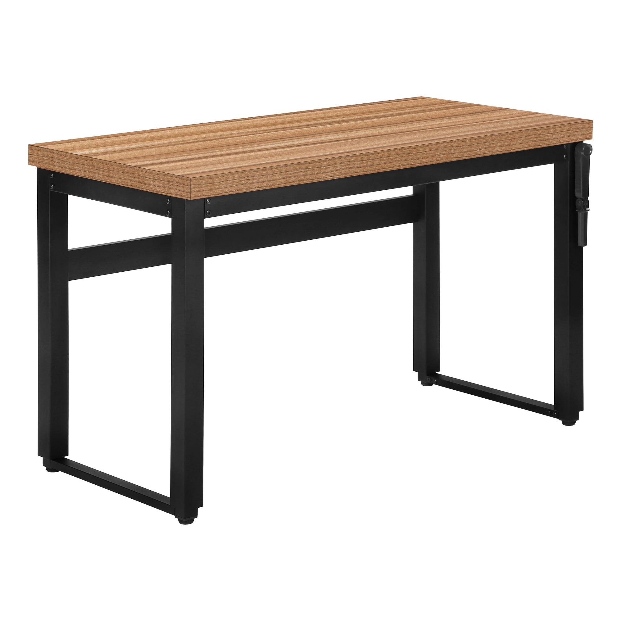 COMPUTER DESK - 48"L / WALNUT / ADJ.HEIGHT/ BLACK METAL
