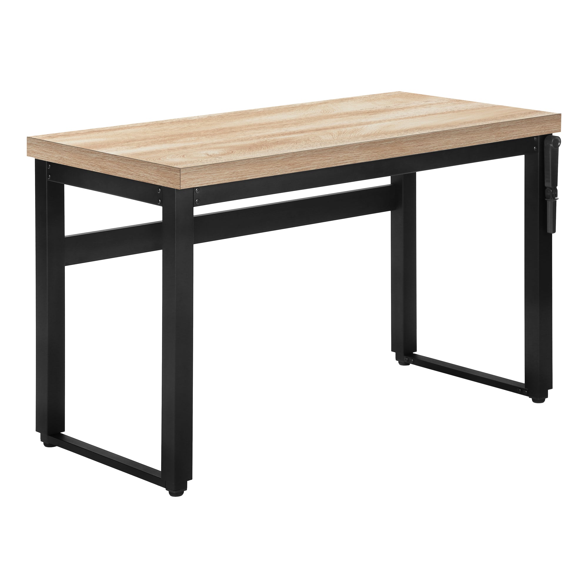 COMPUTER DESK - 48"L / WALNUT / ADJ.HEIGHT/ BLACK METAL