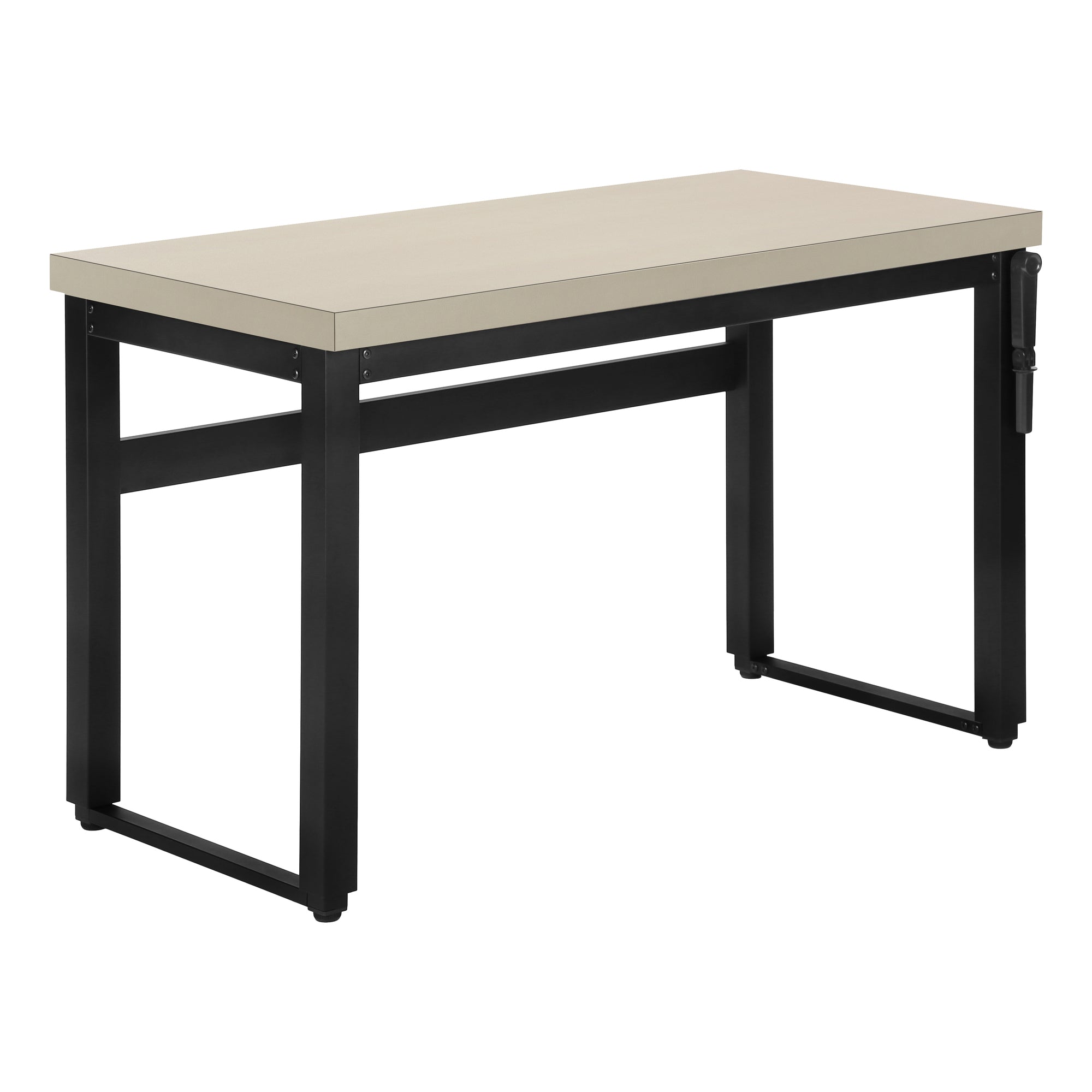 COMPUTER DESK - 48"L / WALNUT / ADJ.HEIGHT/ BLACK METAL