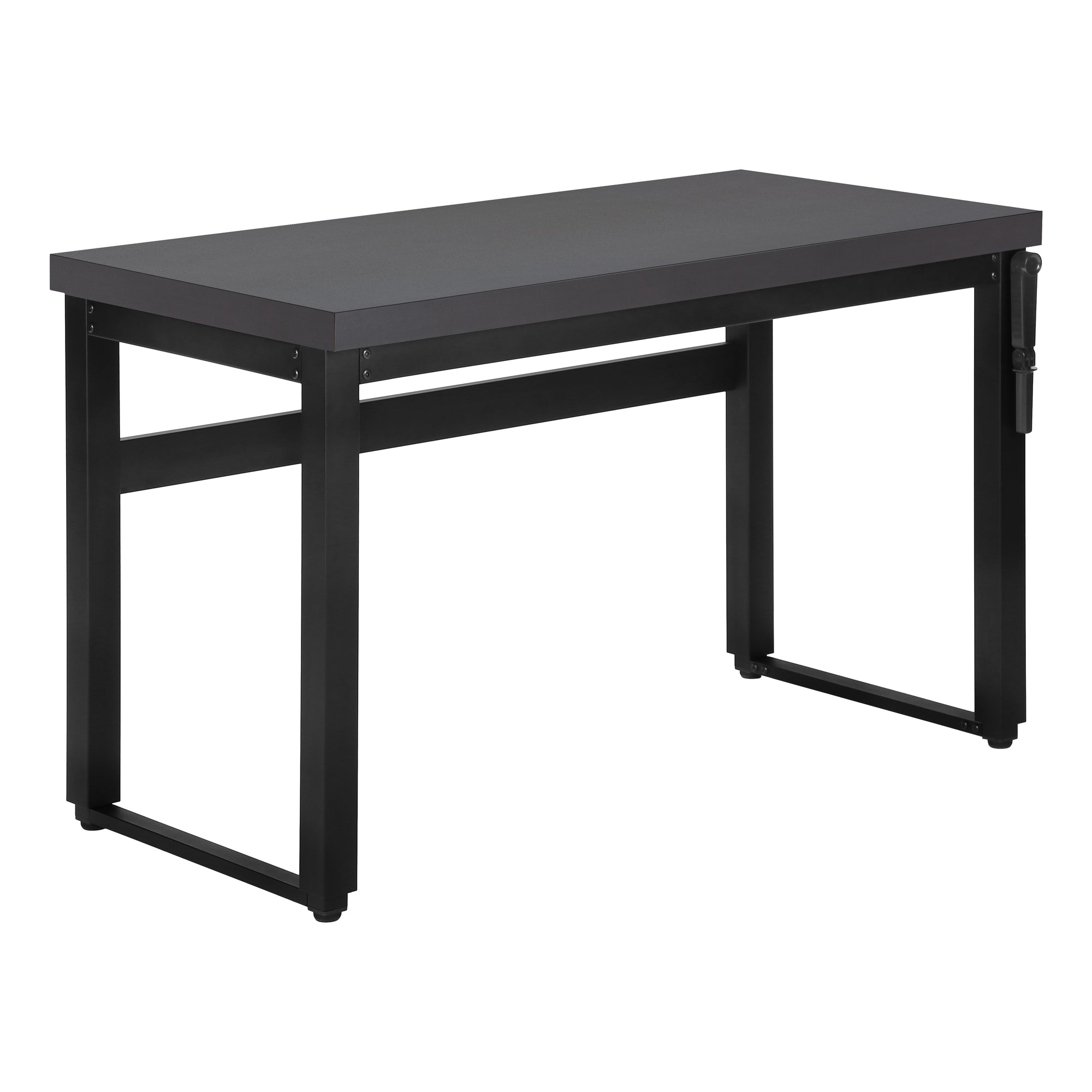 COMPUTER DESK - 48"L / WALNUT / ADJ.HEIGHT/ BLACK METAL