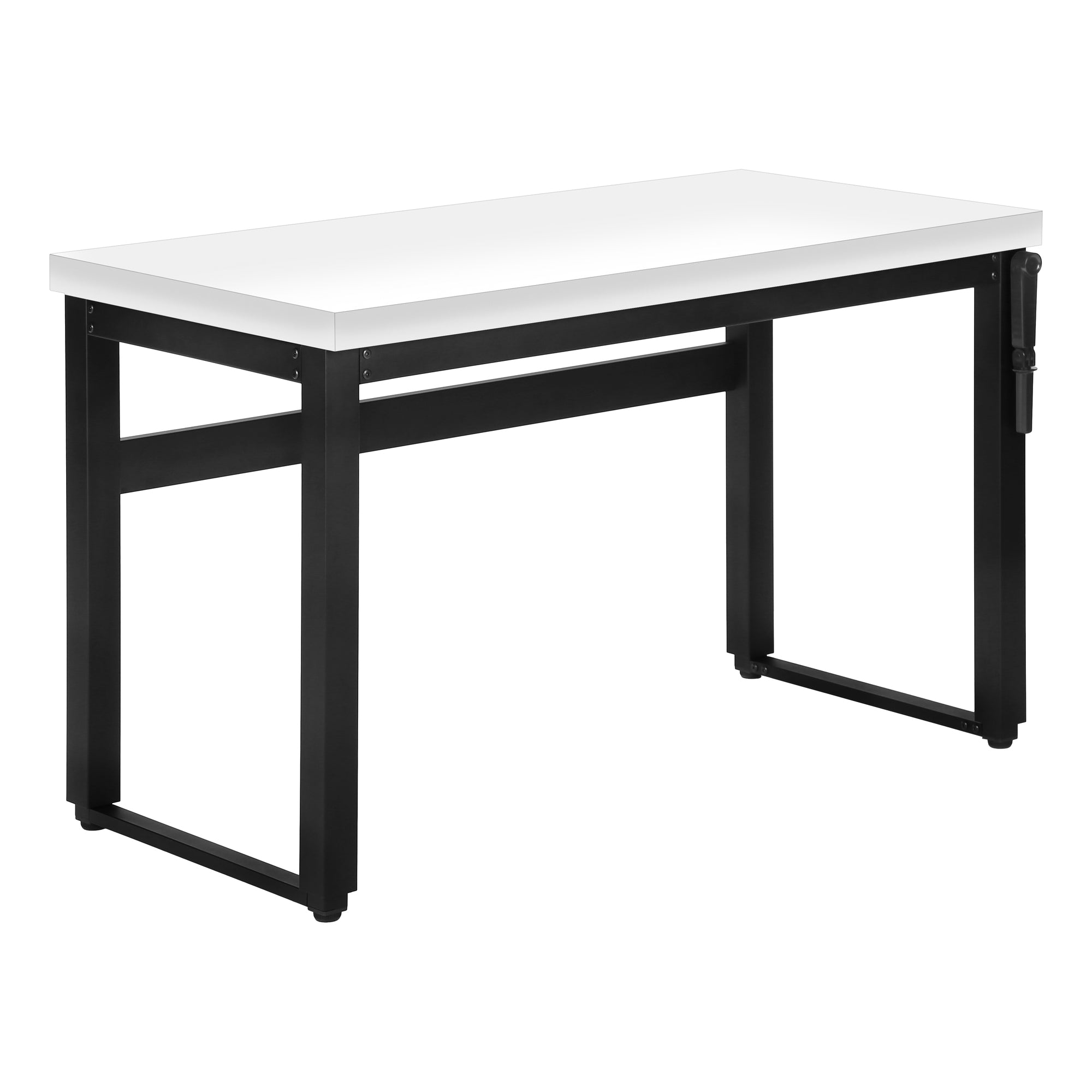 COMPUTER DESK - 48"L / WALNUT / ADJ.HEIGHT/ BLACK METAL