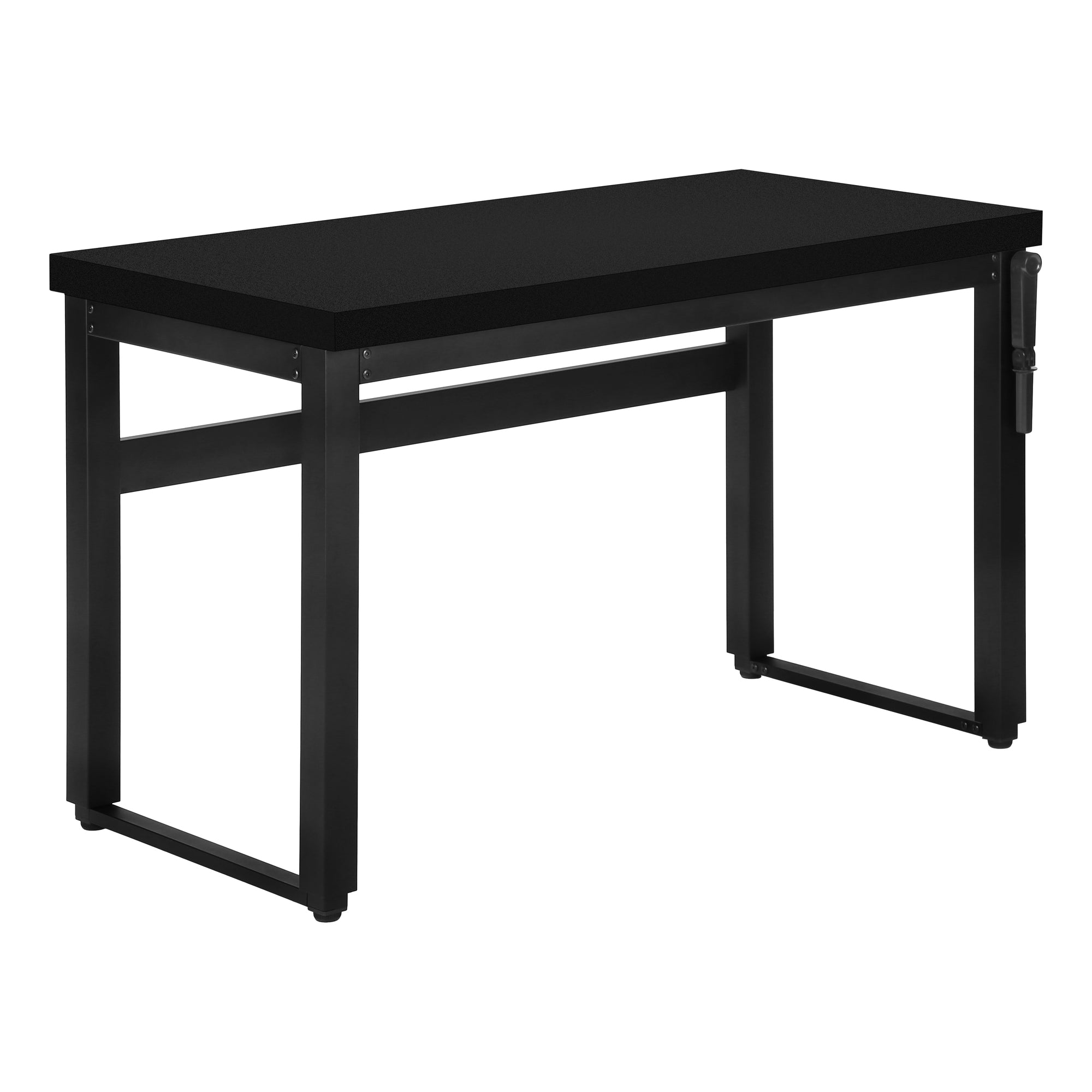 COMPUTER DESK - 48"L / WALNUT / ADJ.HEIGHT/ BLACK METAL