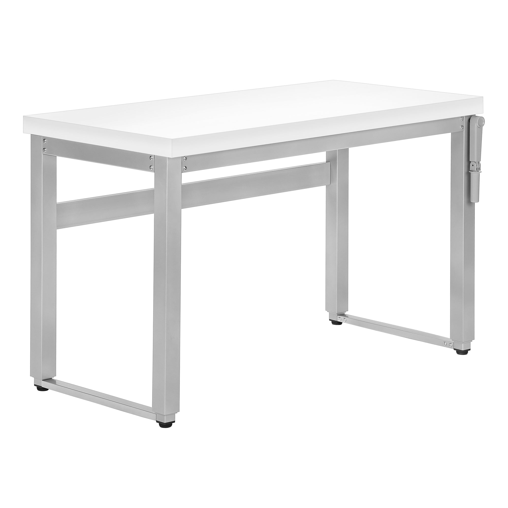 COMPUTER DESK - 48"L / WALNUT / ADJ.HEIGHT/ BLACK METAL