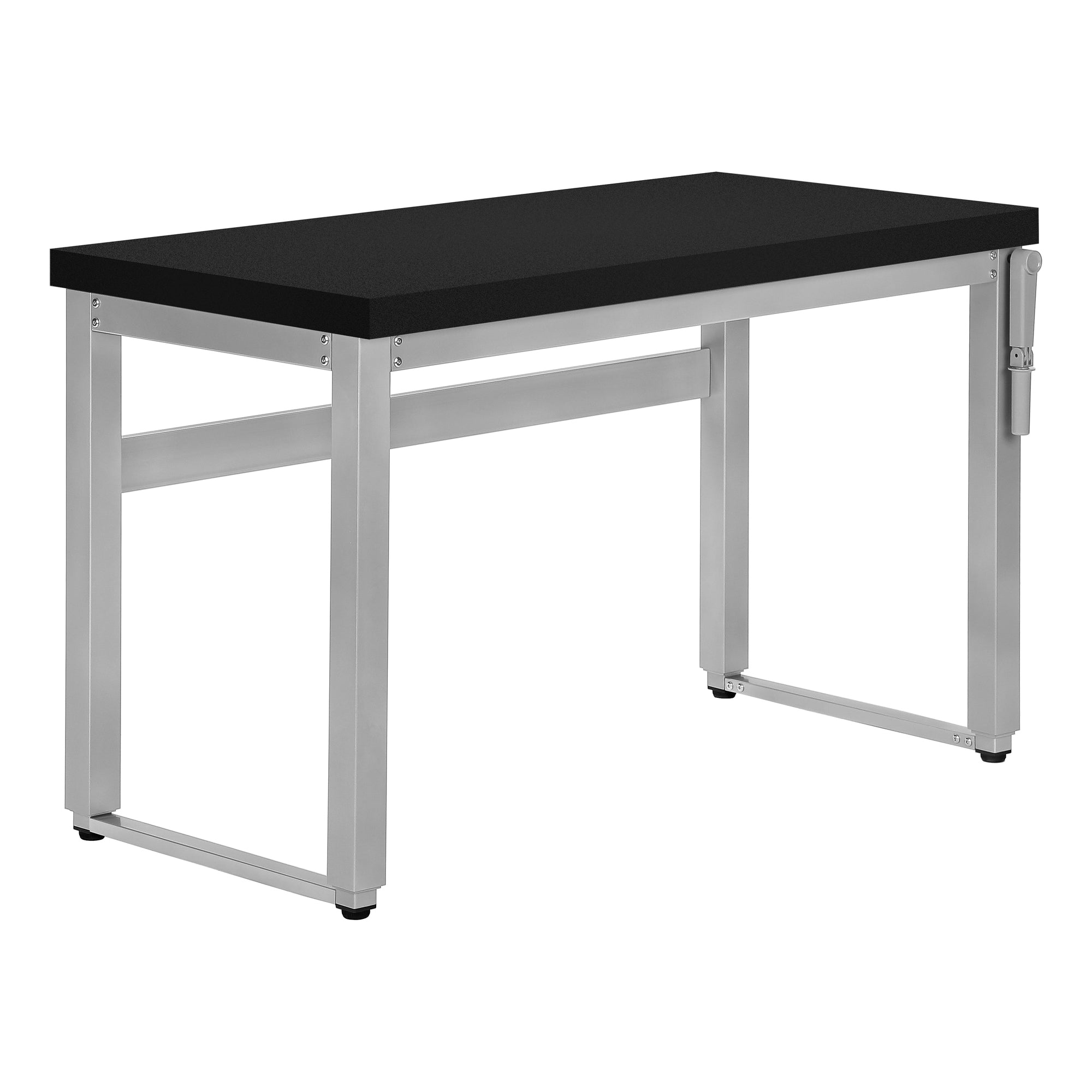 COMPUTER DESK - 48"L / WALNUT / ADJ.HEIGHT/ BLACK METAL