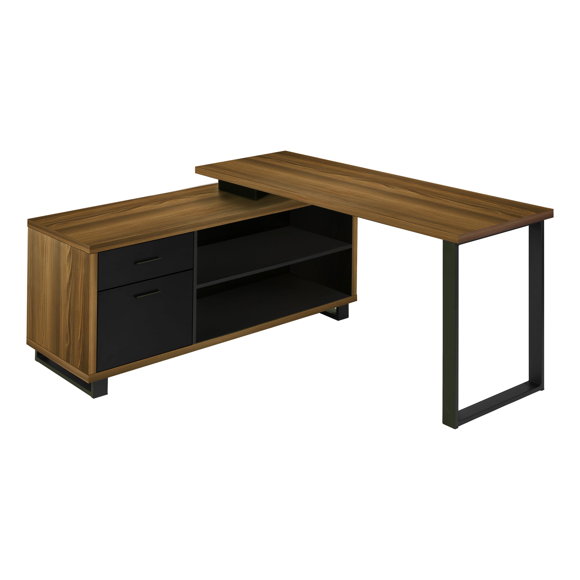 COMPUTER DESK - 72"L ESPRESSO / BLACK EXECUTIVE CORNER