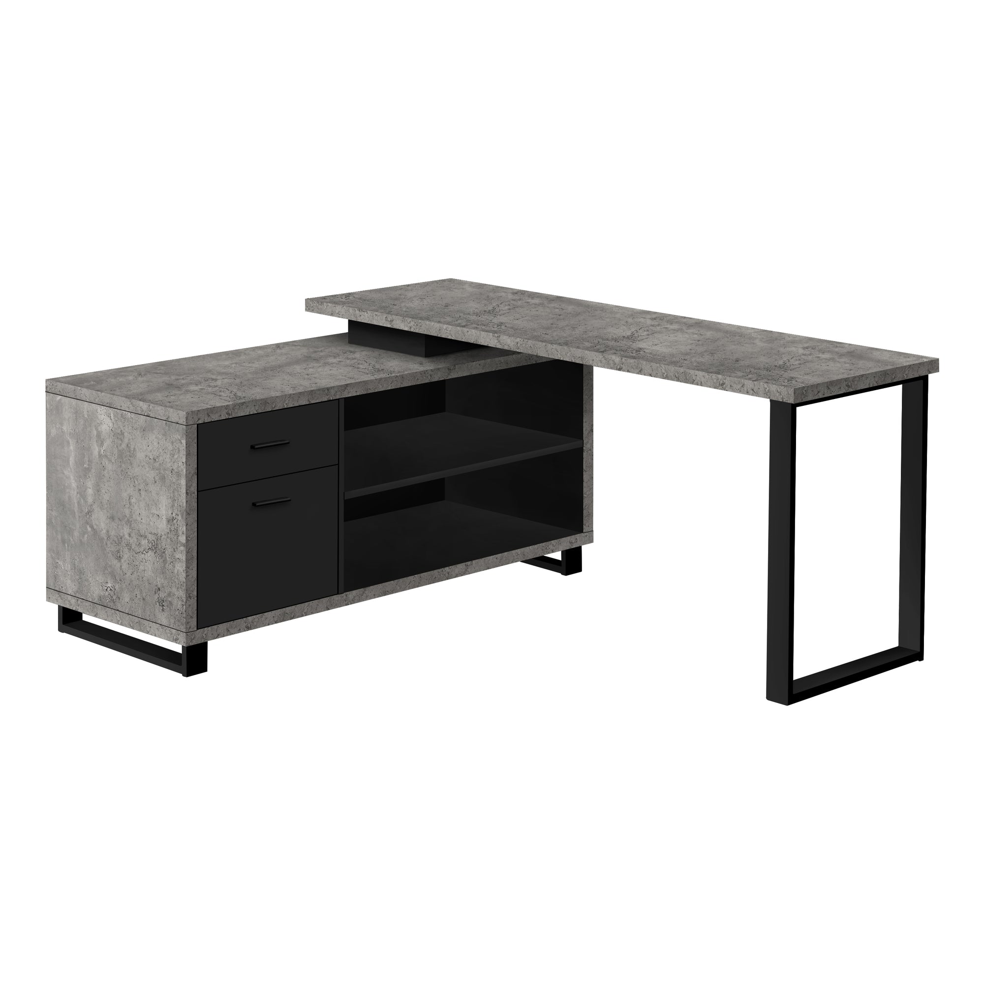 COMPUTER DESK - 72"L ESPRESSO / BLACK EXECUTIVE CORNER