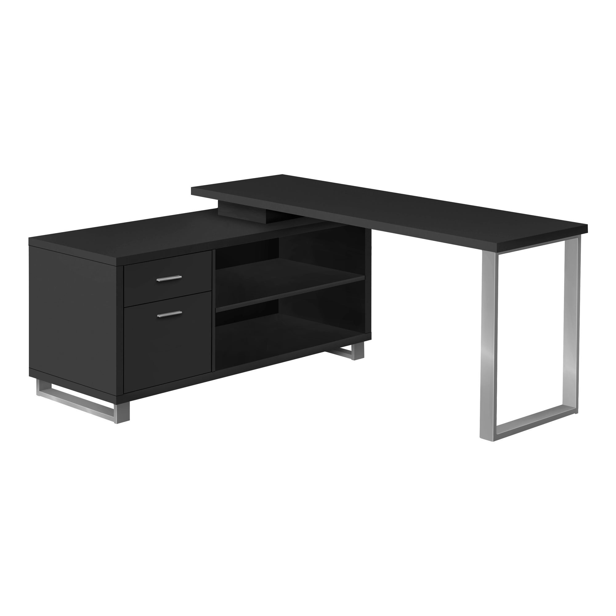COMPUTER DESK - 72"L ESPRESSO / BLACK EXECUTIVE CORNER