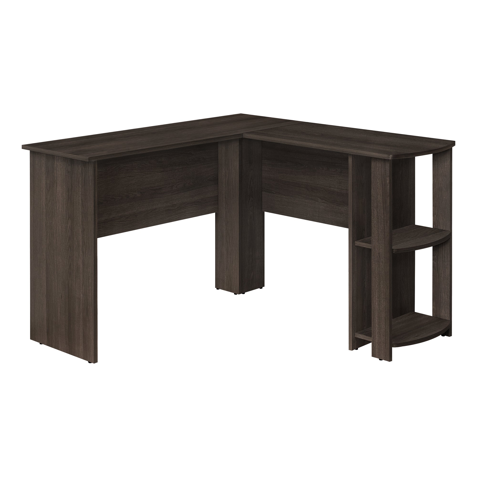COMPUTER DESK - INDUSTRIAL GREY L-SHAPED CORNER/2 SHELVES