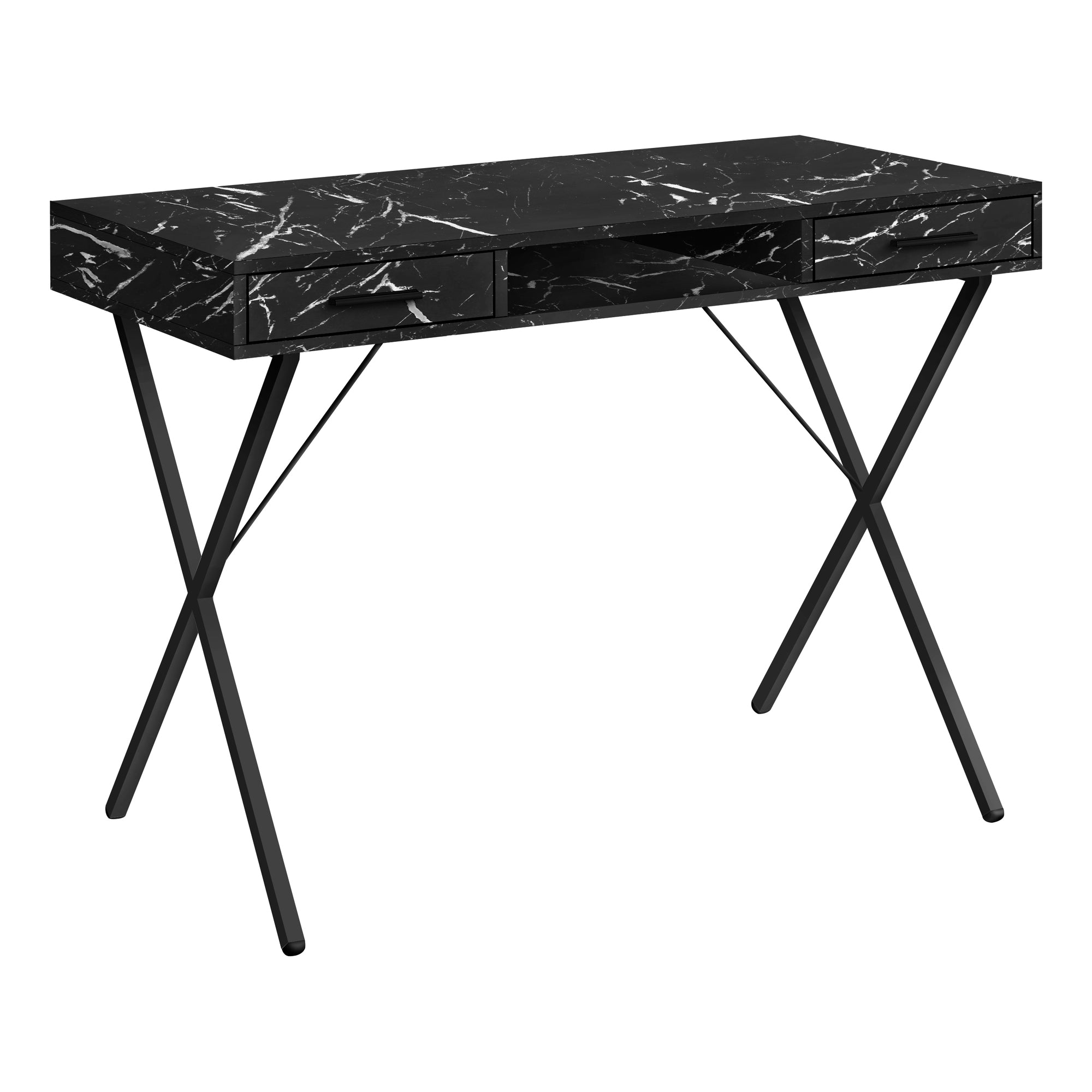 COMPUTER DESK - 42"L / WHITE / BLACK METAL