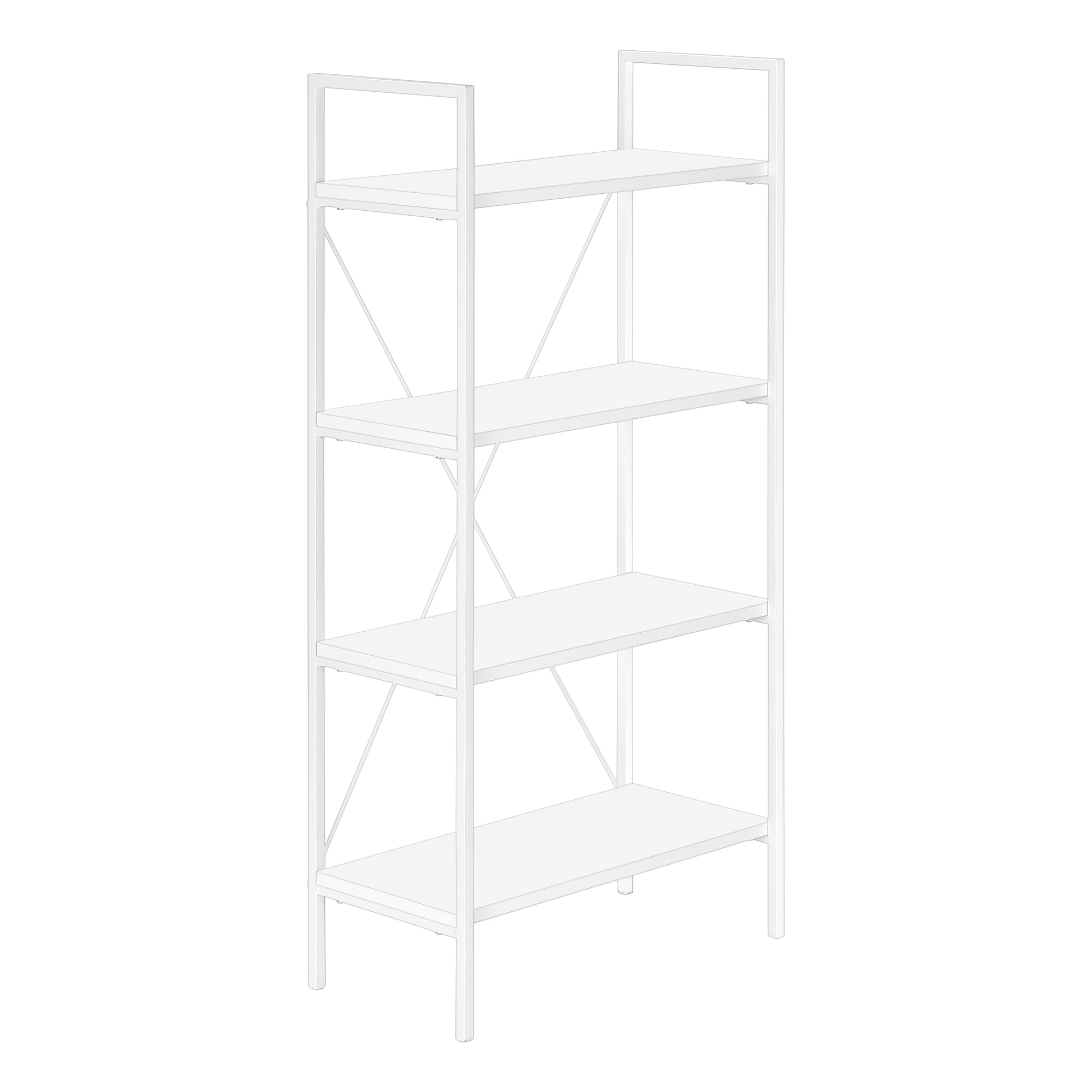 BOOKCASE - 48"H / DARK TAUPE / BLACK METAL