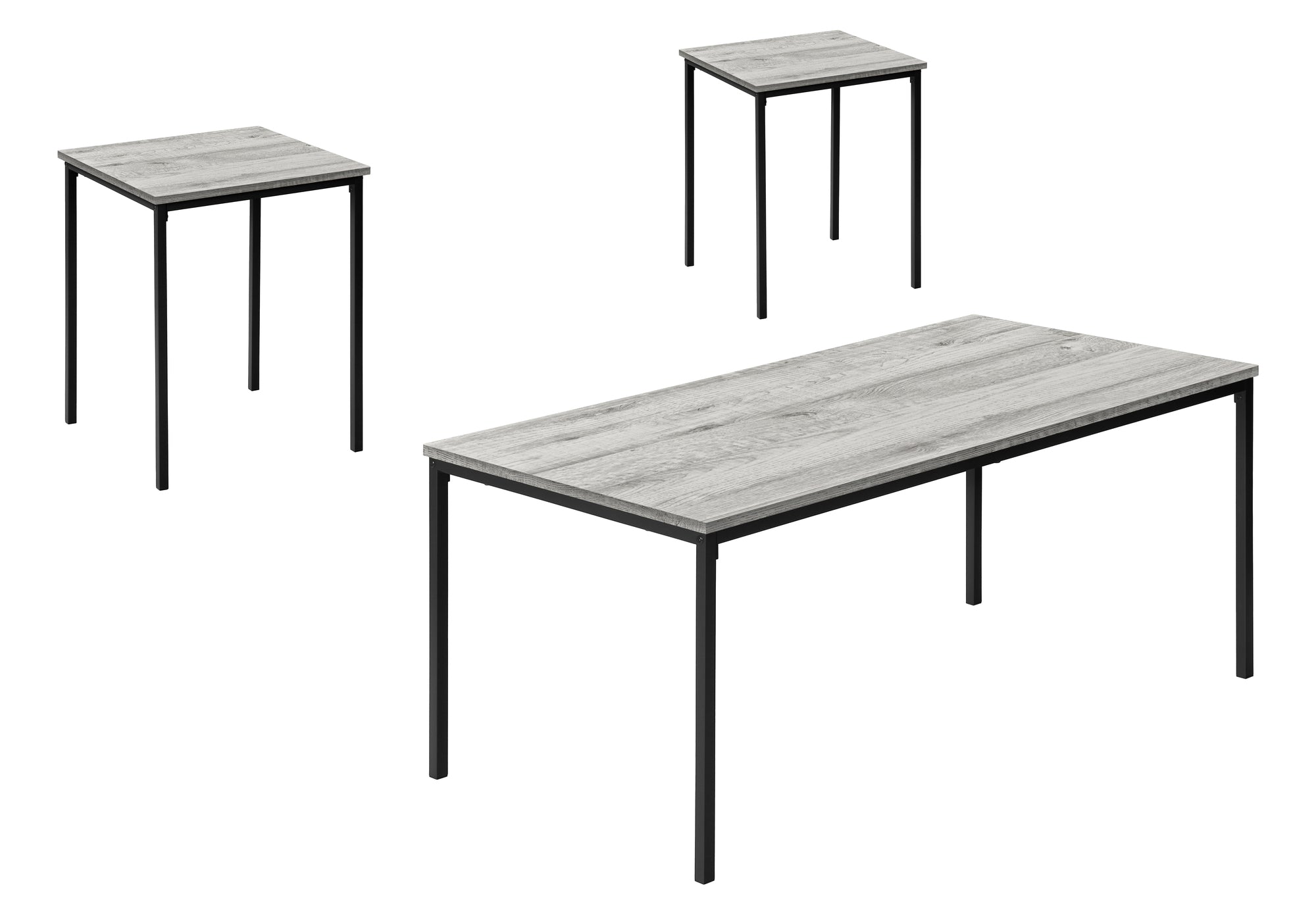 ENSEMBLE DE TABLE - ENSEMBLE 3 PIÈCES / MARBRE BLANC / MÉTAL NOIR