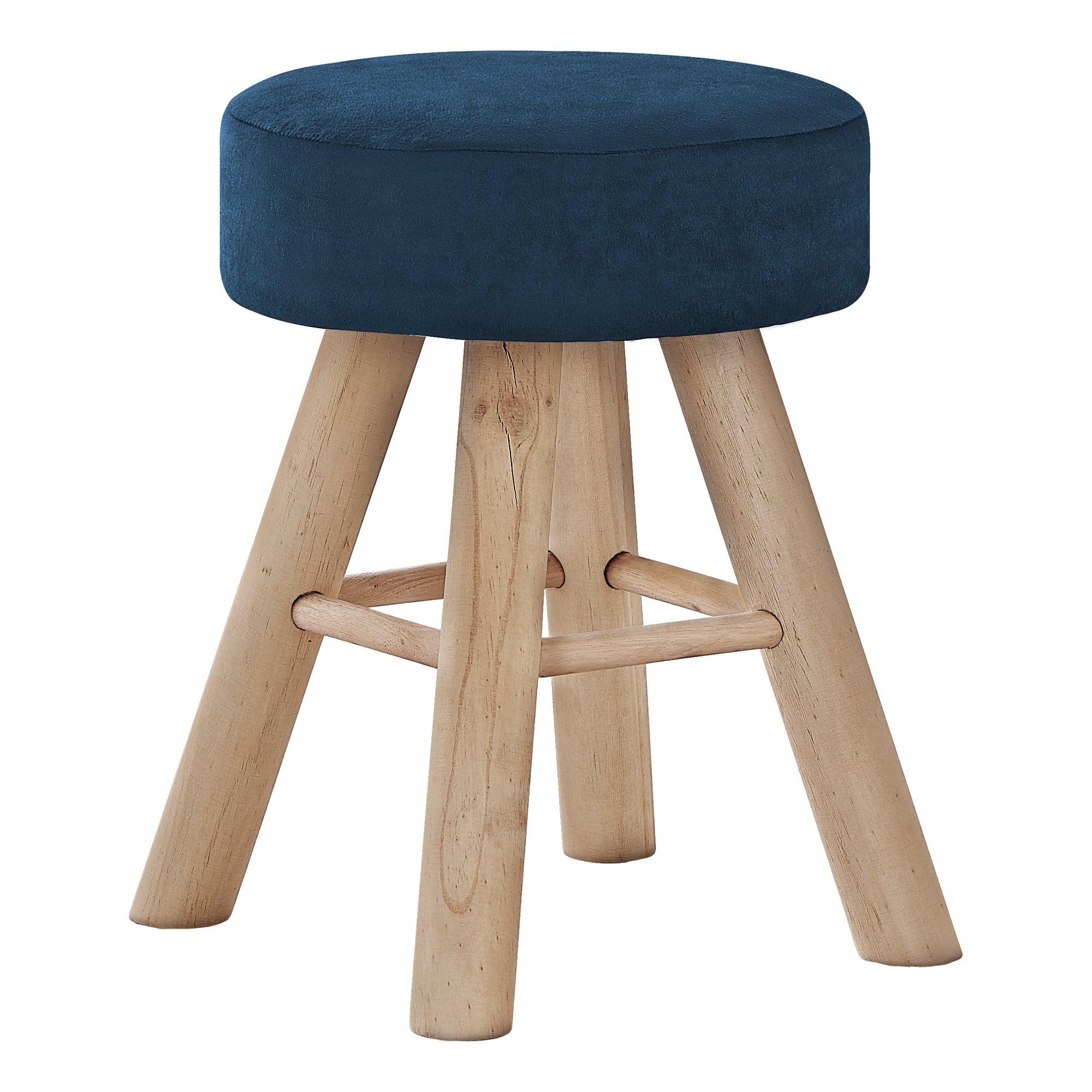 OTTOMAN - GREY KNIT / NATURAL WOOD LEGS