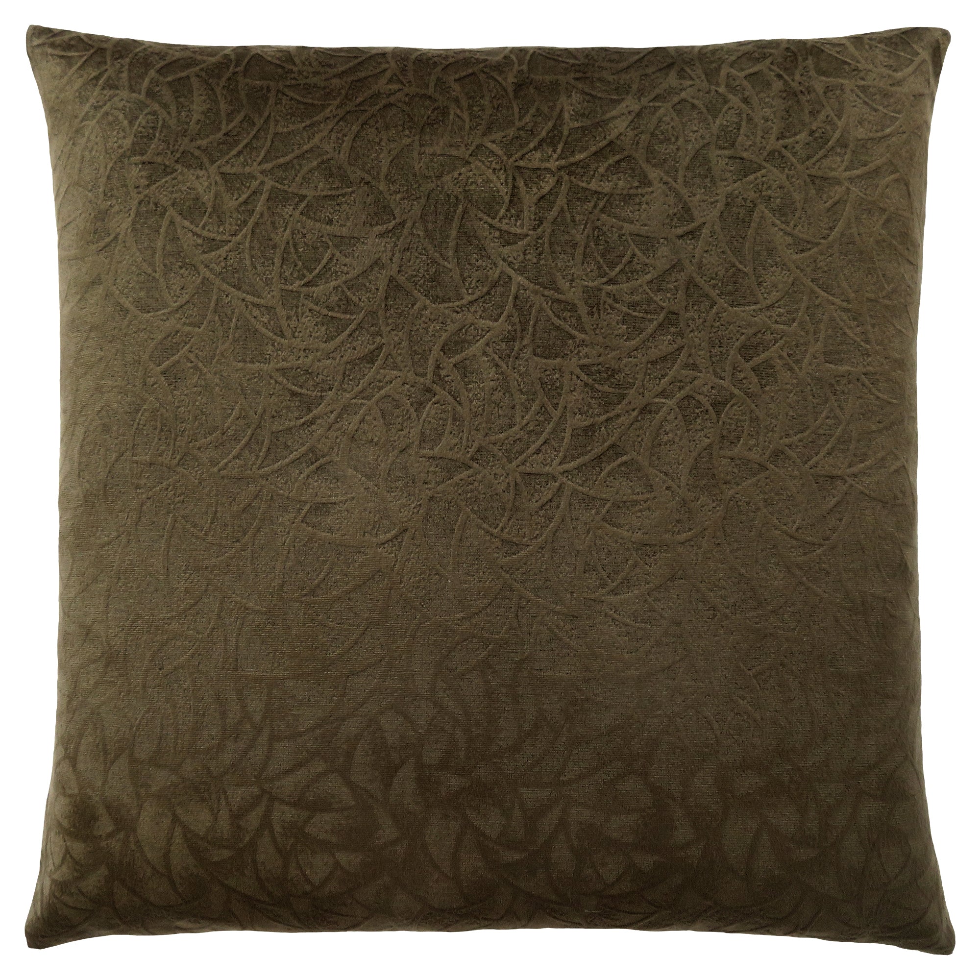 PILLOW - 18"X 18" / TAUPE FLORAL VELVET / 1PC