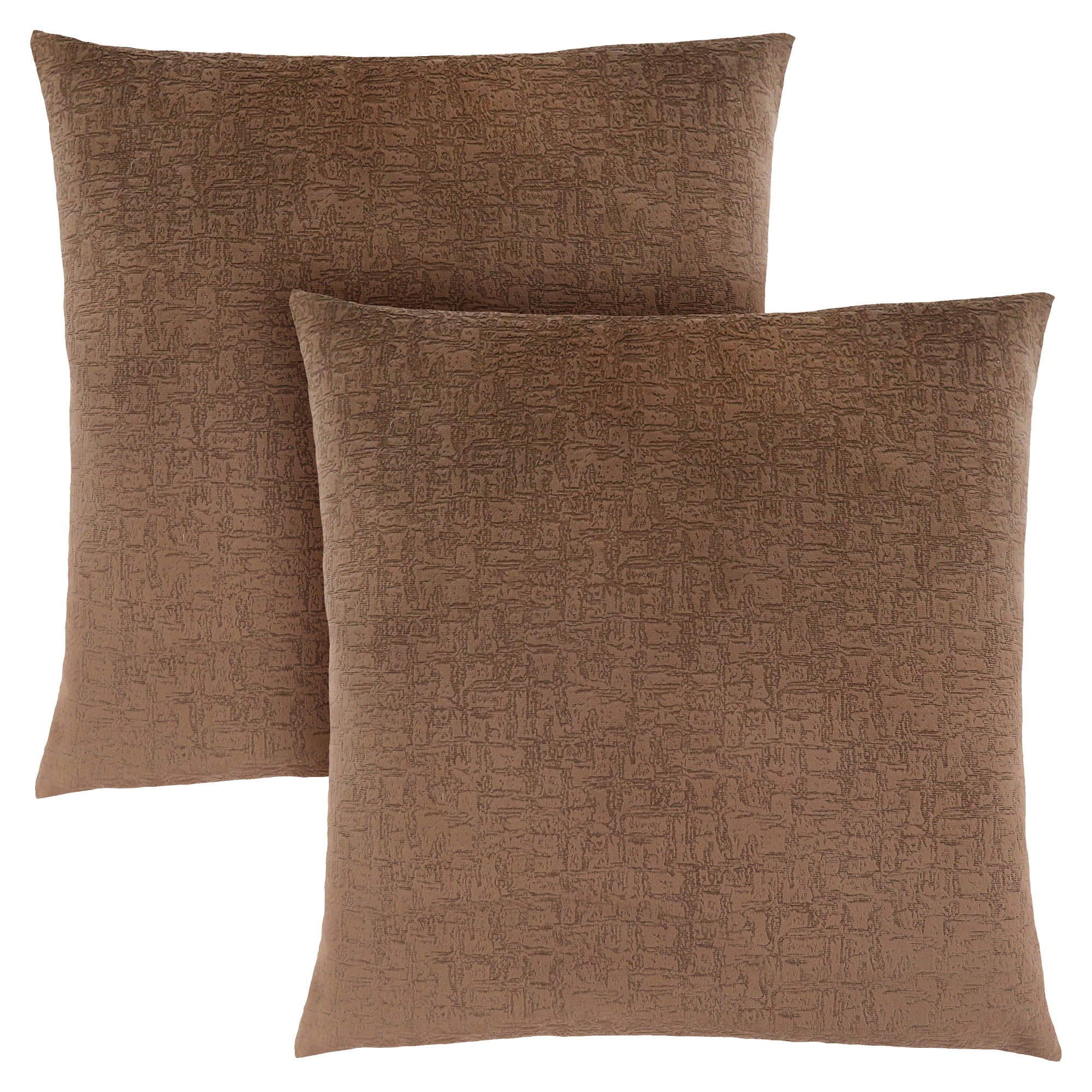 COUSSIN - 18"X 18" / VELOURS MOSAÏQUE TAUPE / 2 PIÈCES