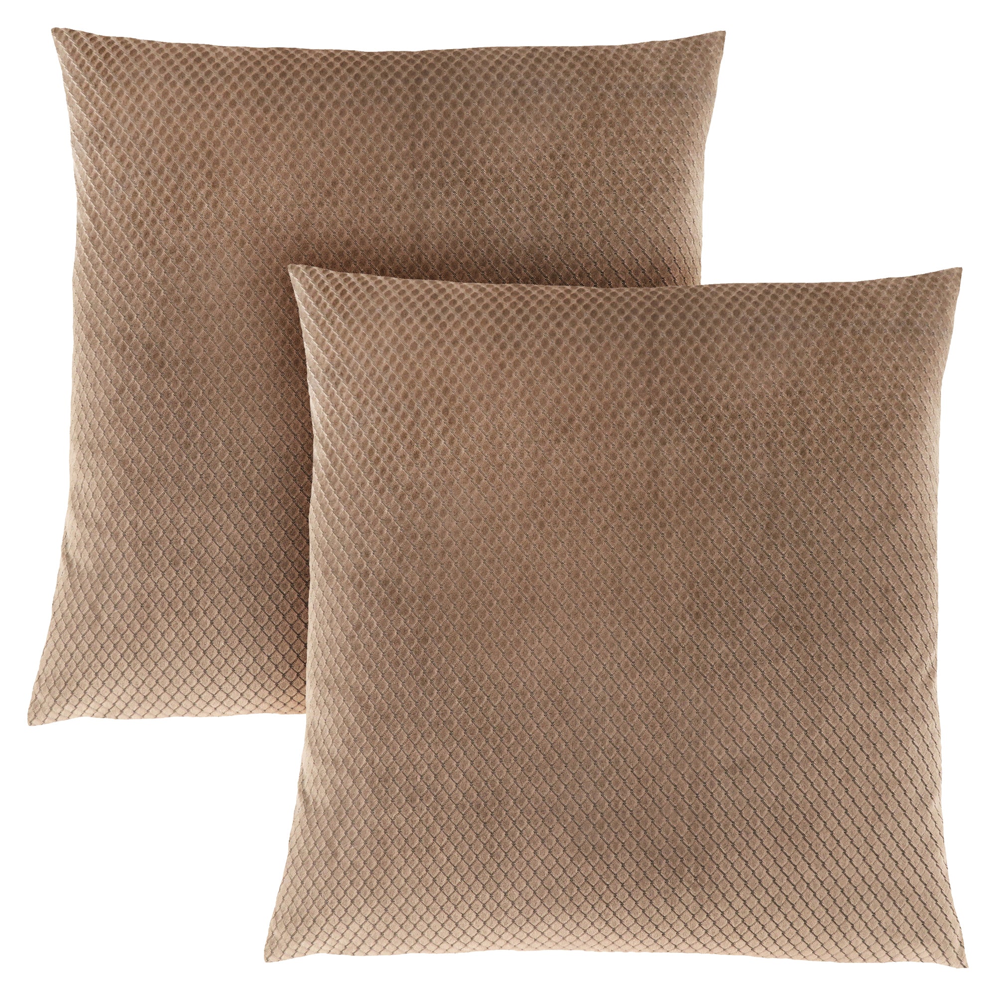 PILLOW - 18"X 18" / SILVER DIAMOND VELVET / 2PCS
