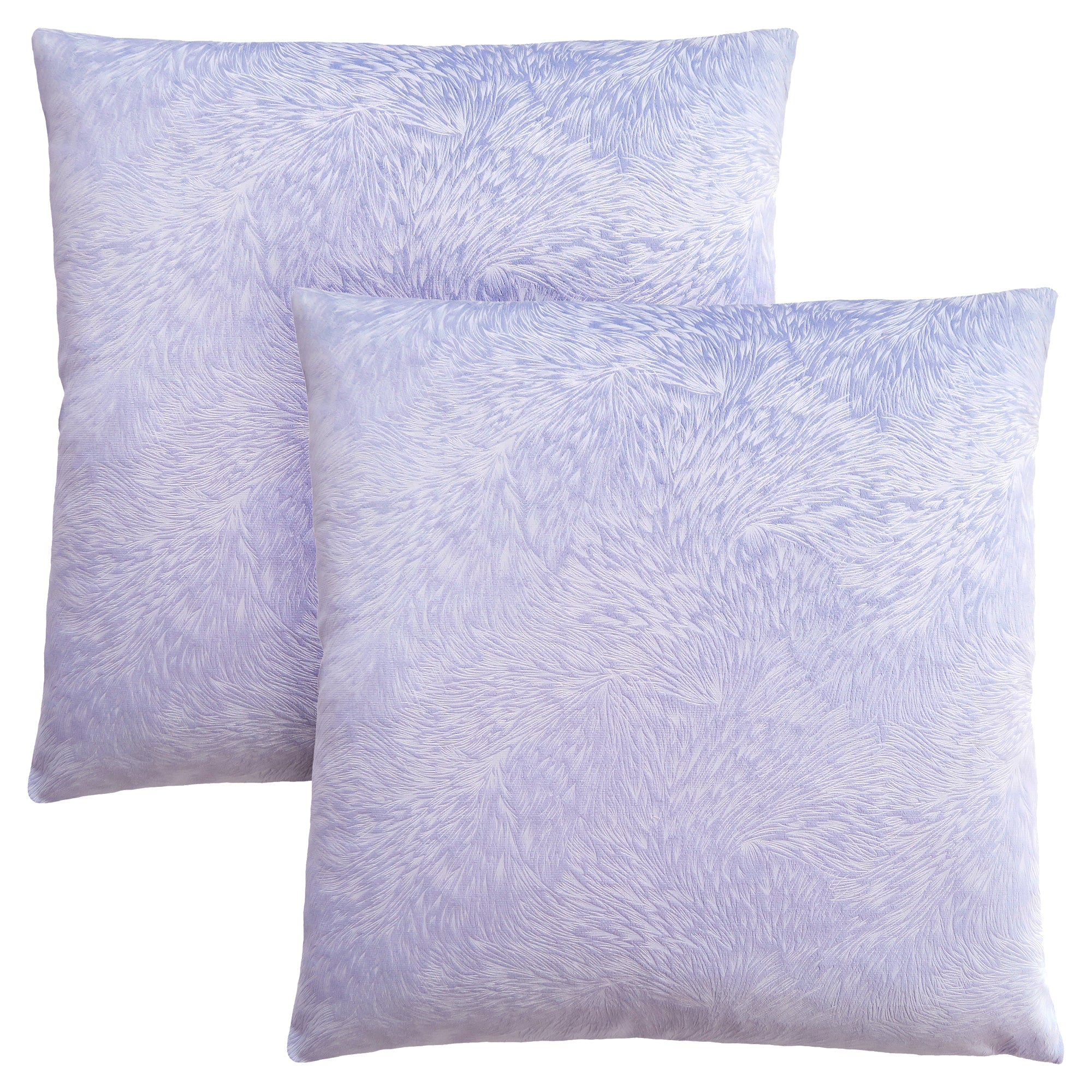 PILLOW - 18"X 18" / LIGHT TAUPE FEATHERED VELVET / 2PCS