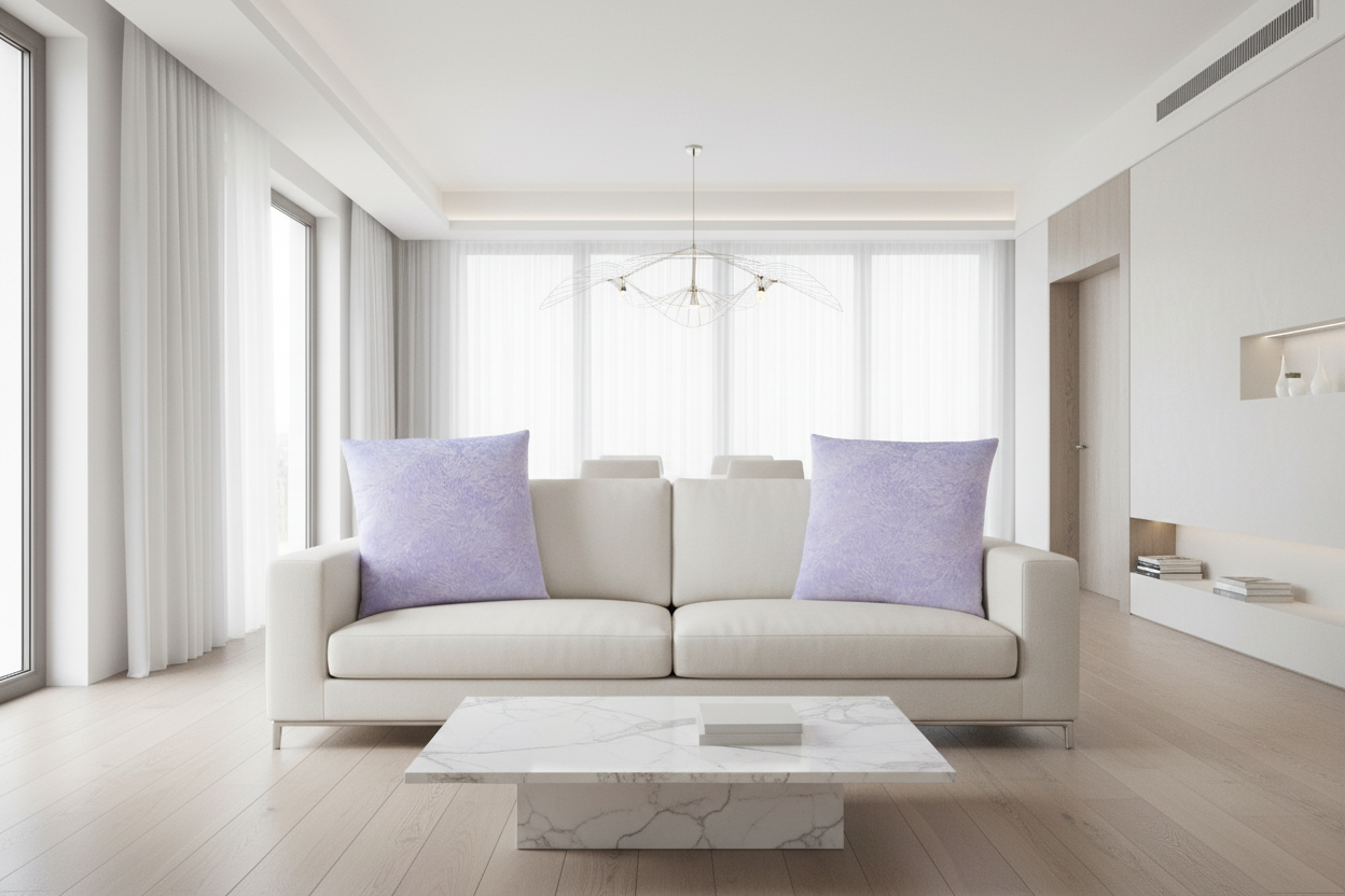 COUSSIN - 18"X 18" / VELOURS À PLUMES TAUPE CLAIR / 2 PIÈCES