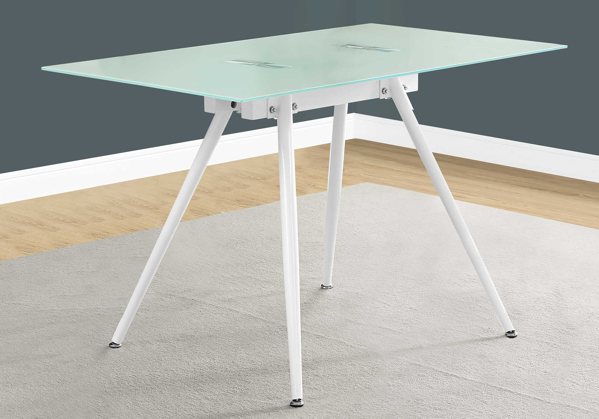 COMPUTER DESK - 28"X 48" / WHITE / 8MM TEMPERED GLASS