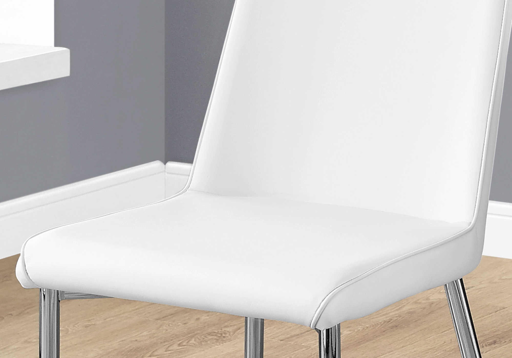 Chaises de salle à manger - 2 pièces / 94 cm de hauteur / Similicuir blanc / Chrome