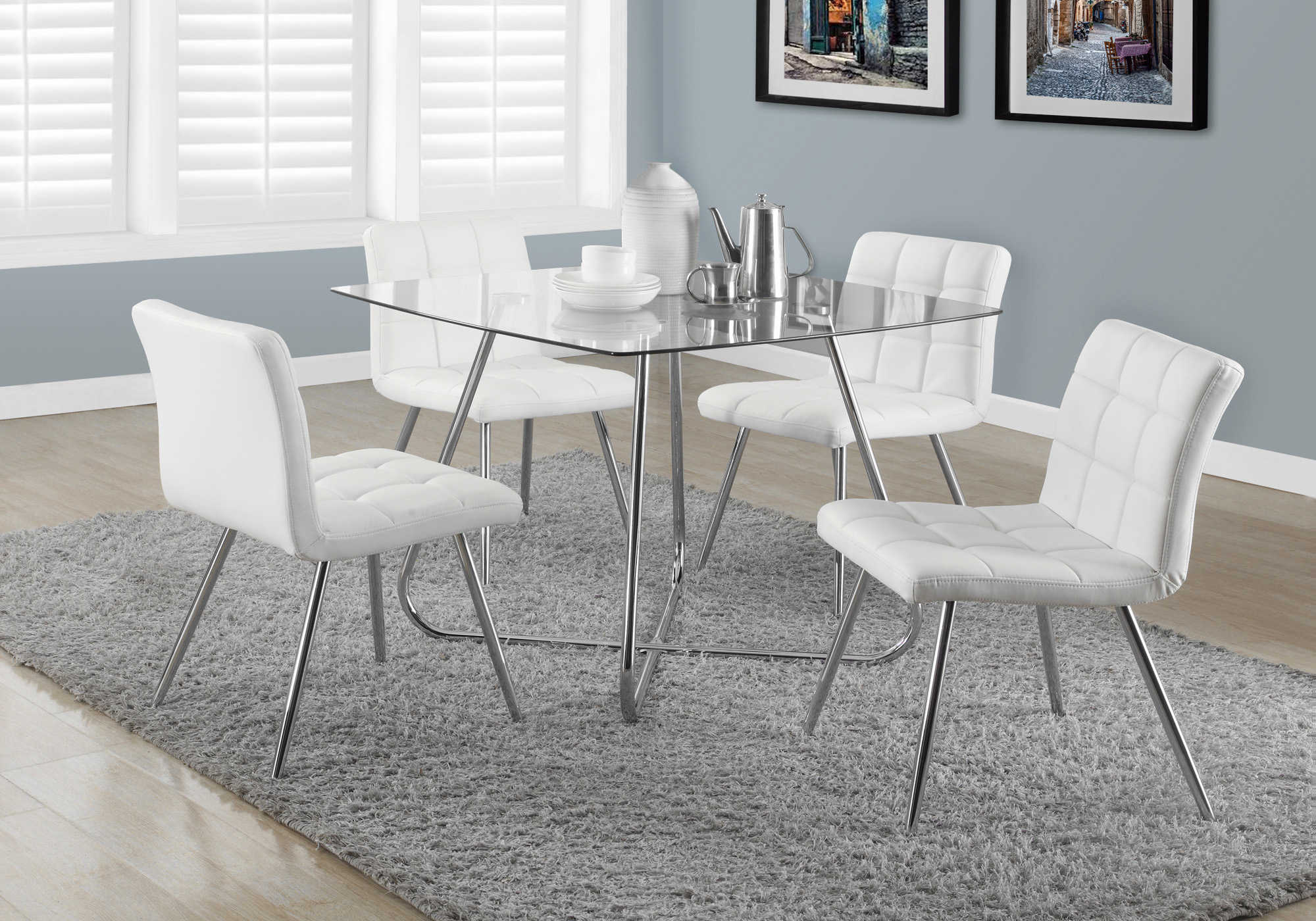 DINING TABLE - 40"DIA CHROME WITH 8MM TEMPERED GLASS