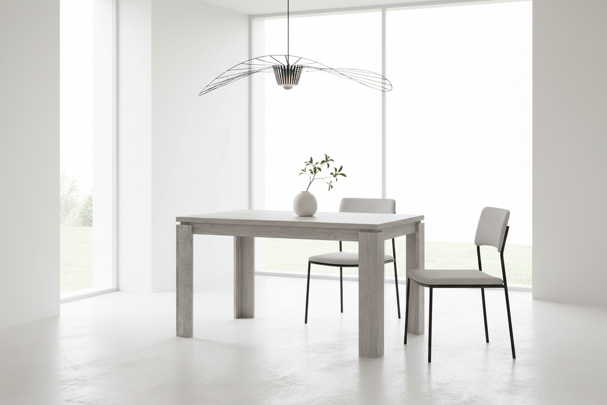 TABLE À MANGER - 32"X 48" / ASPECT BOIS RÉCUPÉRÉ GRIS