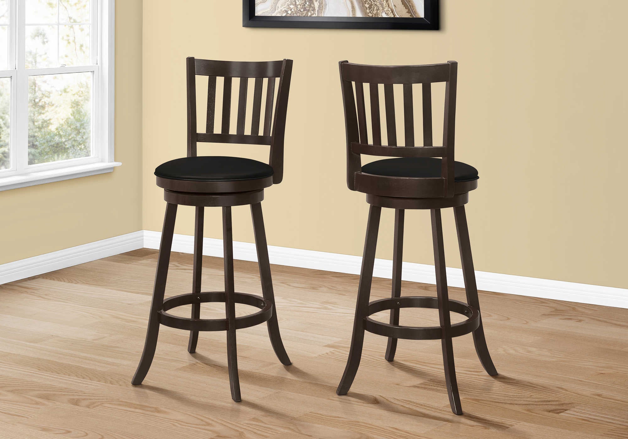 TABOURET DE BAR - 2 PIÈCES / 44"H / ESPRESSO / HAUTEUR DE BAR PIVOTANTE