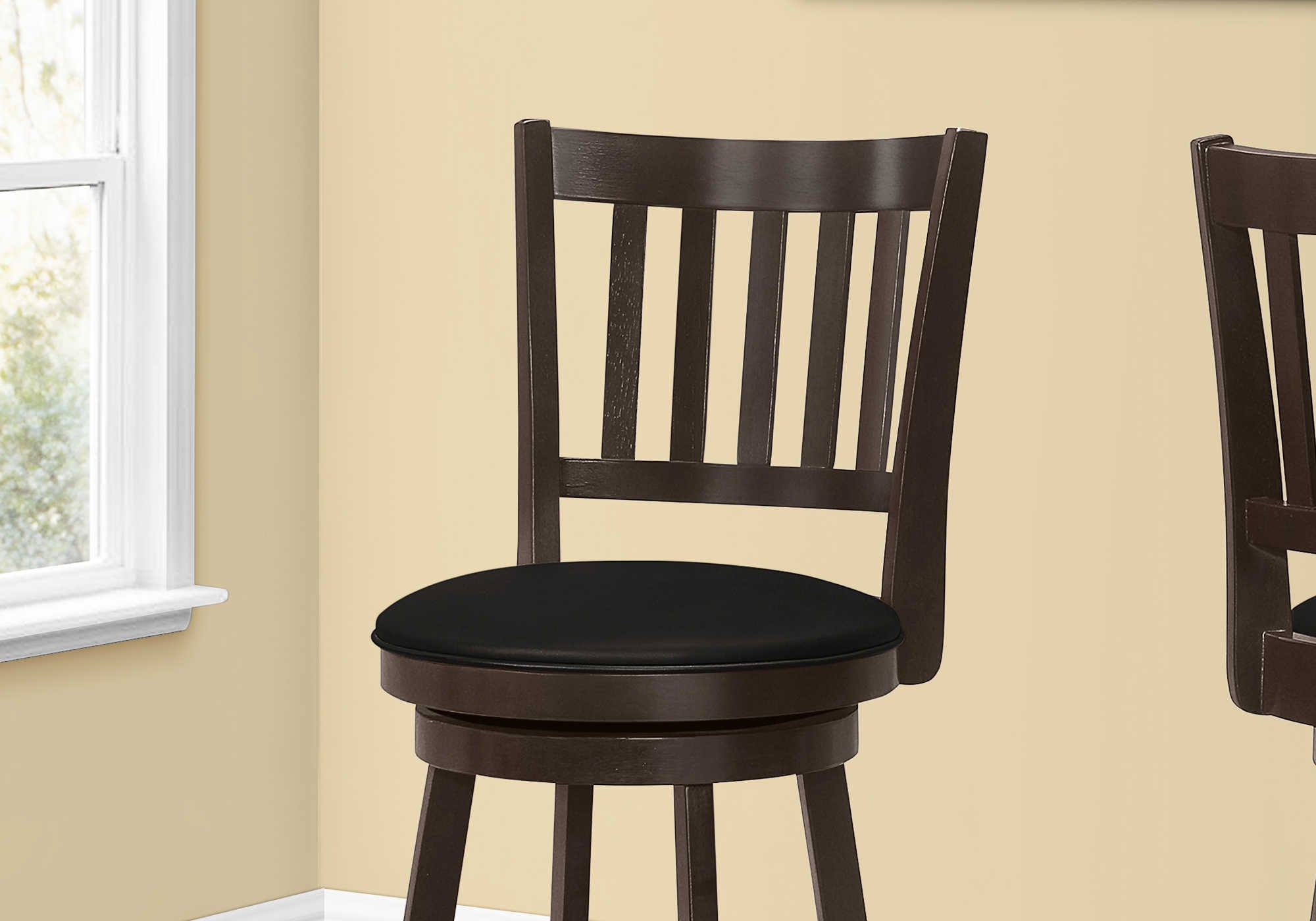 TABOURET DE BAR - 2 PIÈCES / 44"H / ESPRESSO / HAUTEUR DE BAR PIVOTANTE