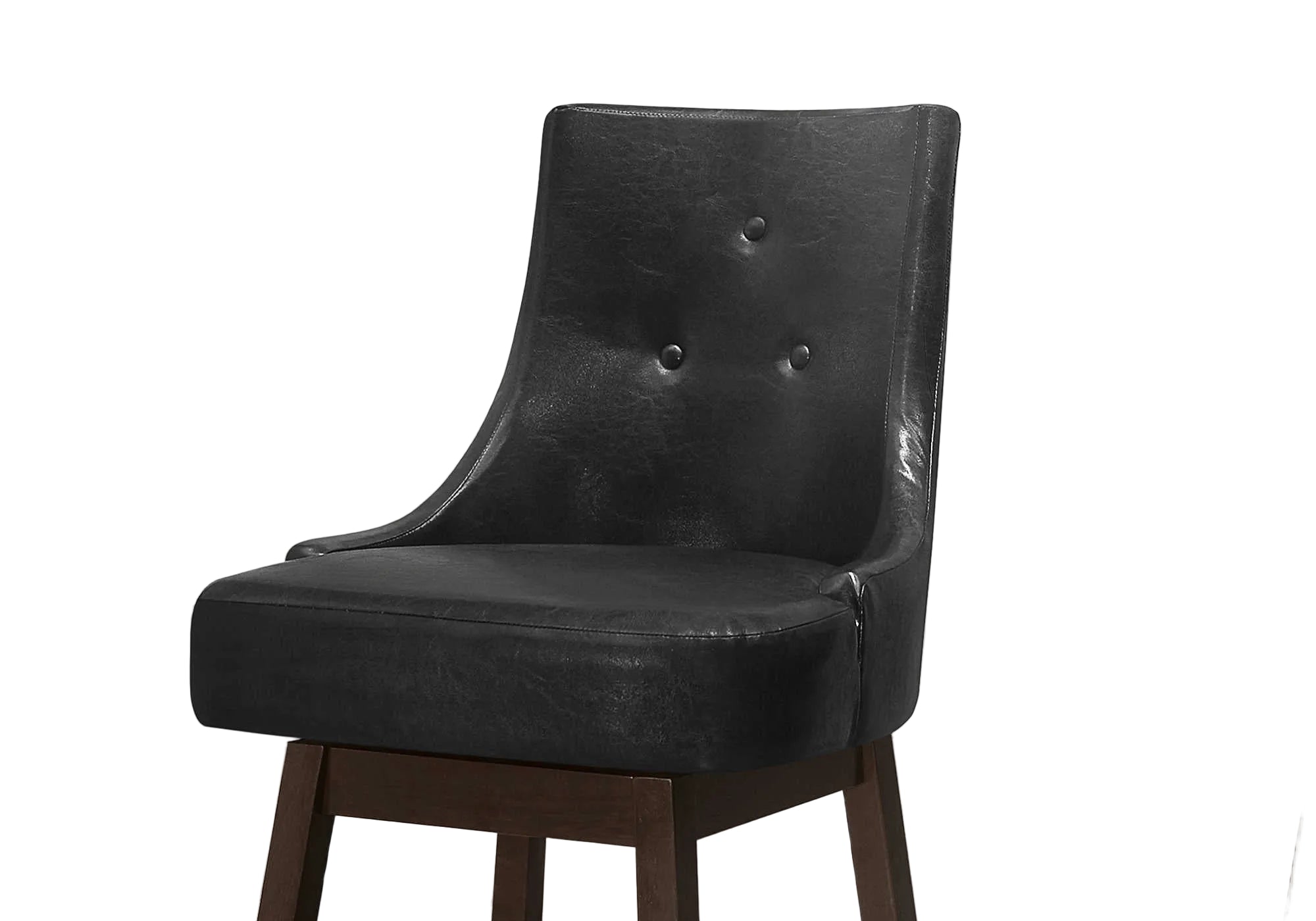 BARSTOOL - 2PCS / 46"H / BLACK LEATHER-LOOK / SWIVEL