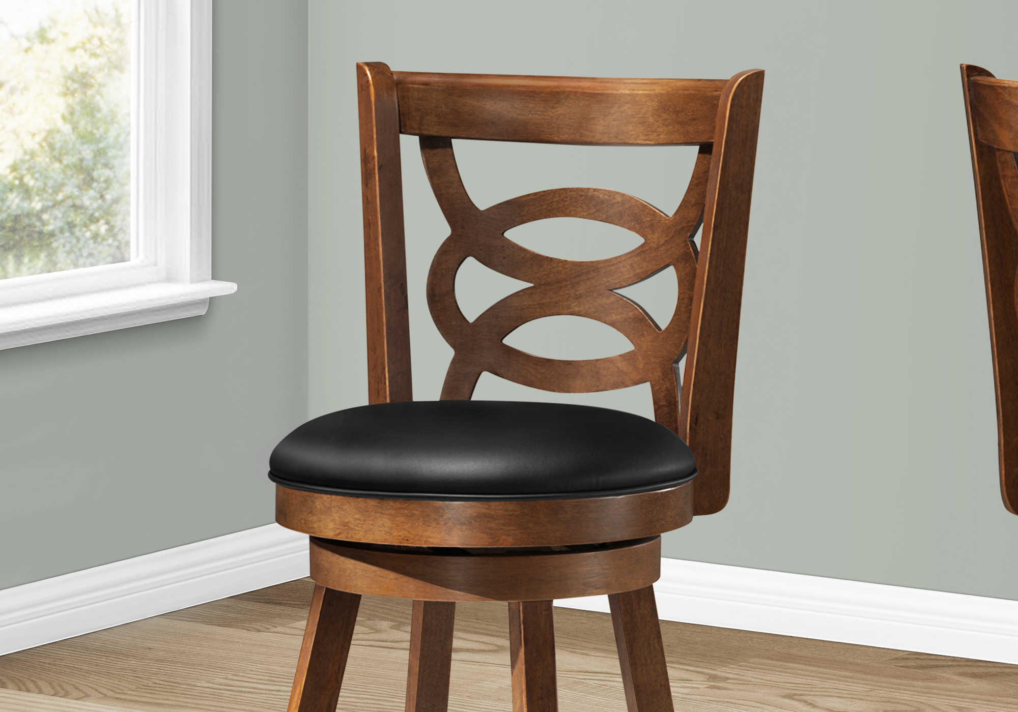 BARSTOOL - 2PCS / 38"H / SWIVEL / OAK COUNTER HEIGHT