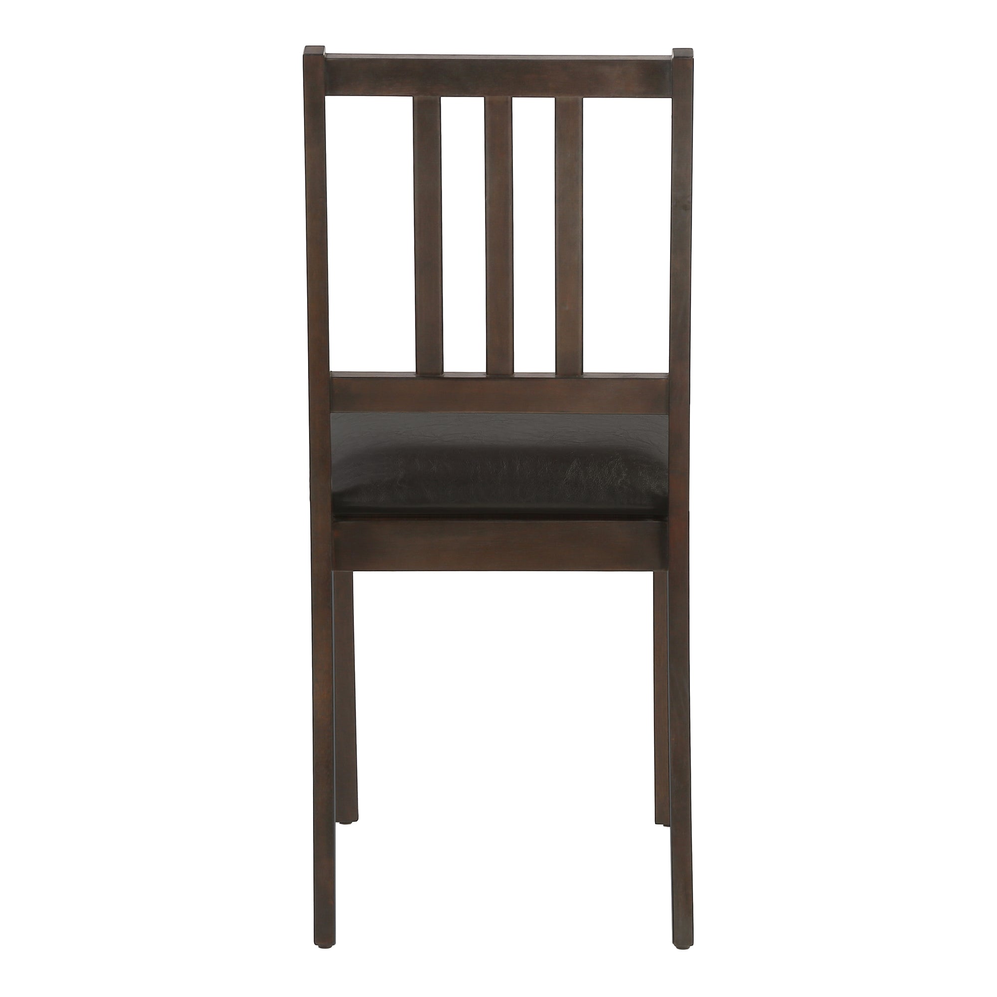 Chaises de salle à manger - 2 pièces / 91 cm de hauteur, siège en polyuréthane marron foncé