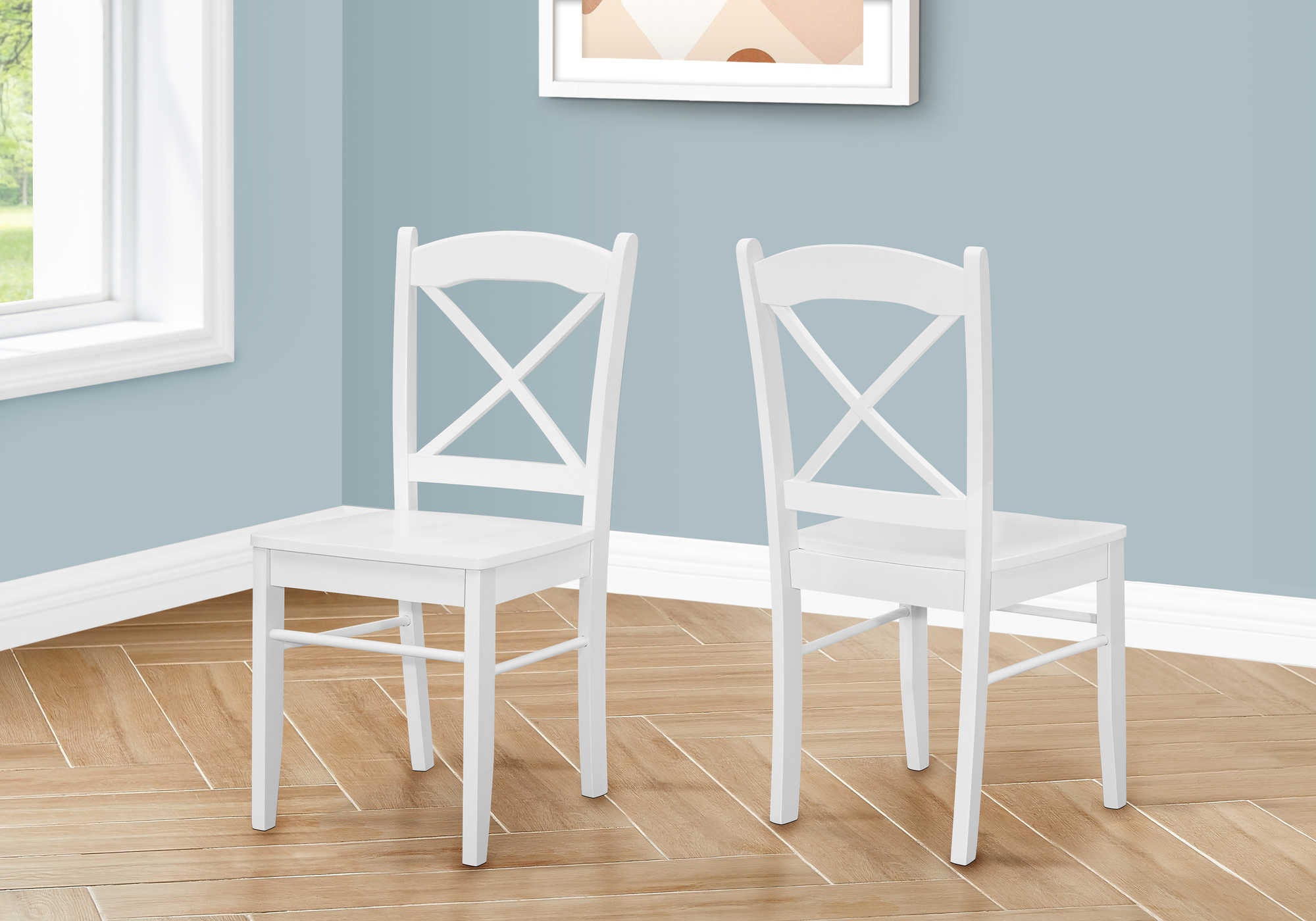 CHAISES DE SALLE À MANGER - 2 PIÈCES / 36"H BLANC