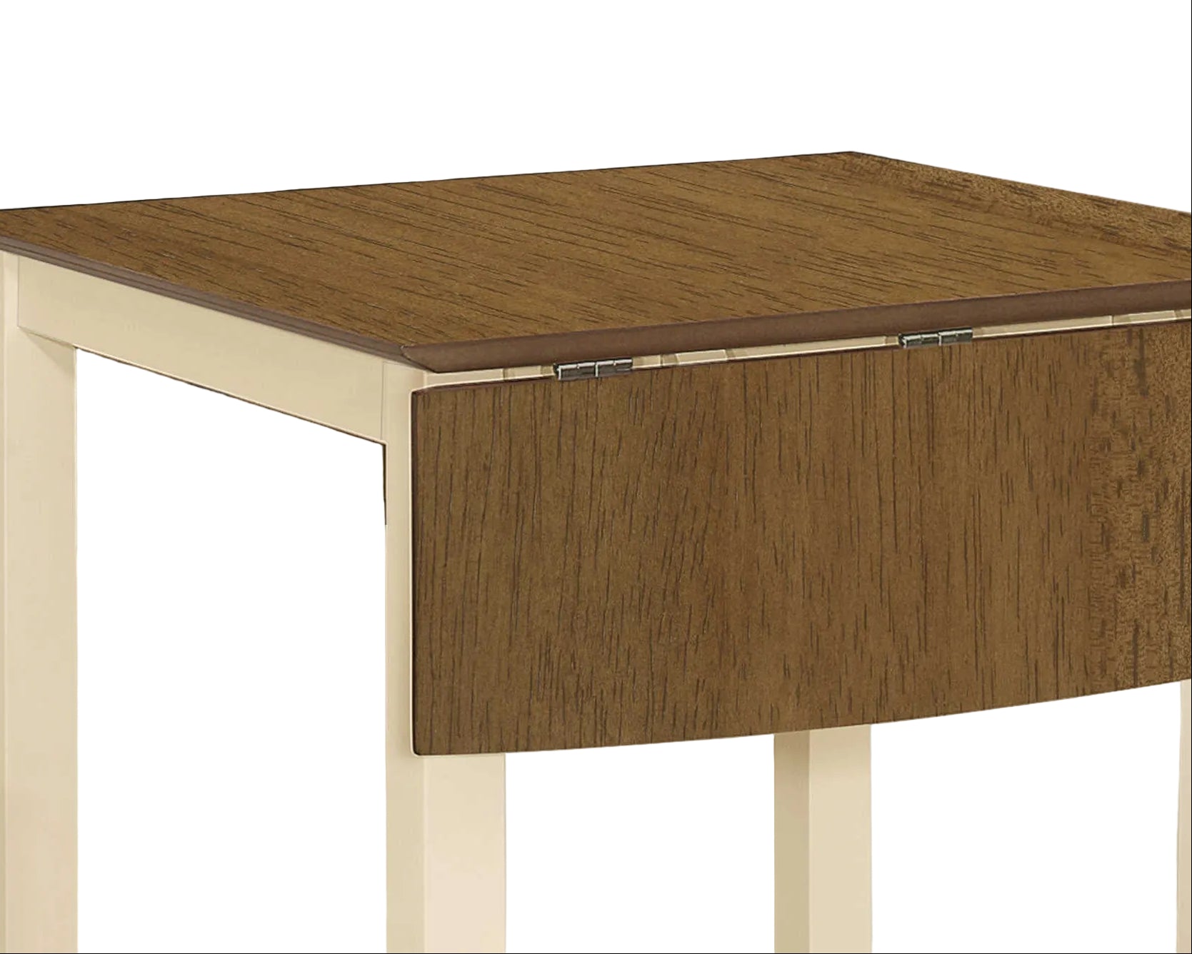 TABLE À MANGER - 30"X 48" / CRÈME / PLATEAU EN CHÊNE 9" À RABATTANTS