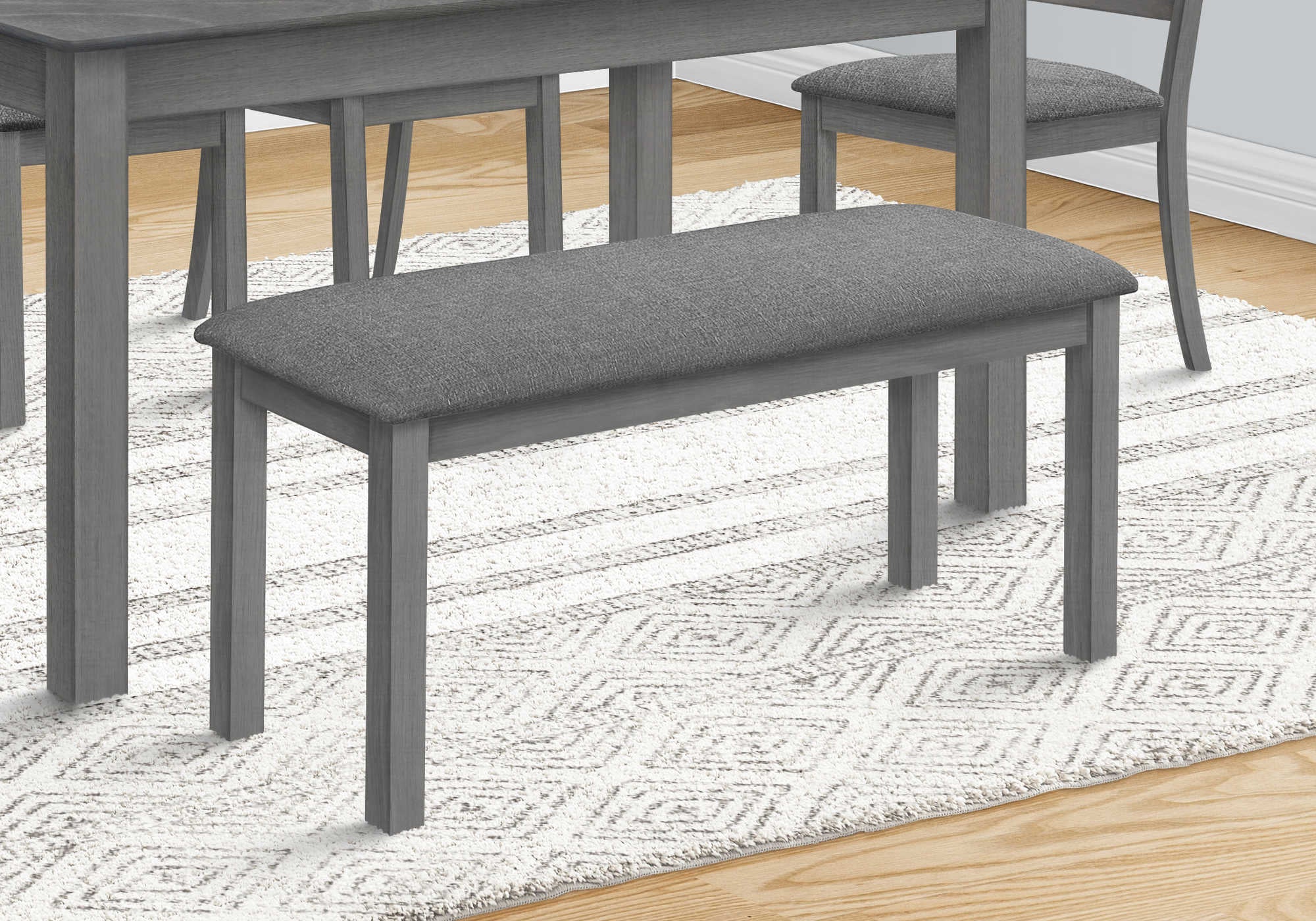 BENCH - 42"L / BROWN WALNUT / BEIGE FABRIC