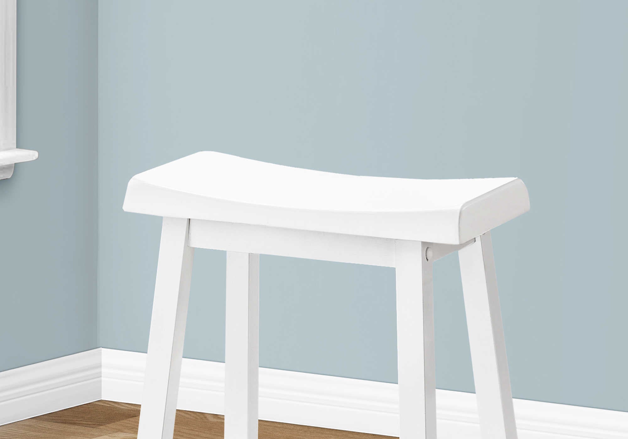 TABOURET DE BAR - 2 PIÈCES / 24"H / SIÈGE SELLE BLANC