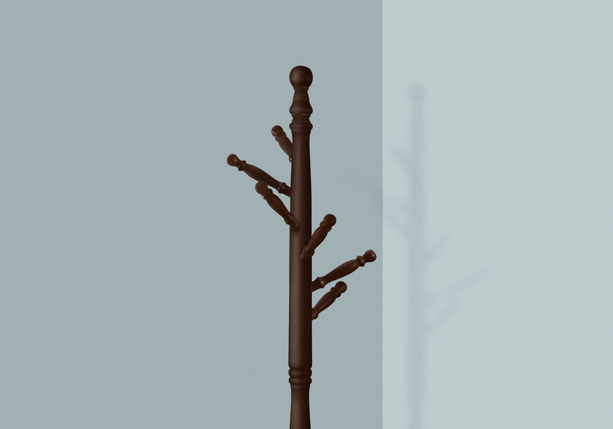 COAT RACK - 71"H / DARK CHERRY WITH AN UMBRELLA HOLDER
