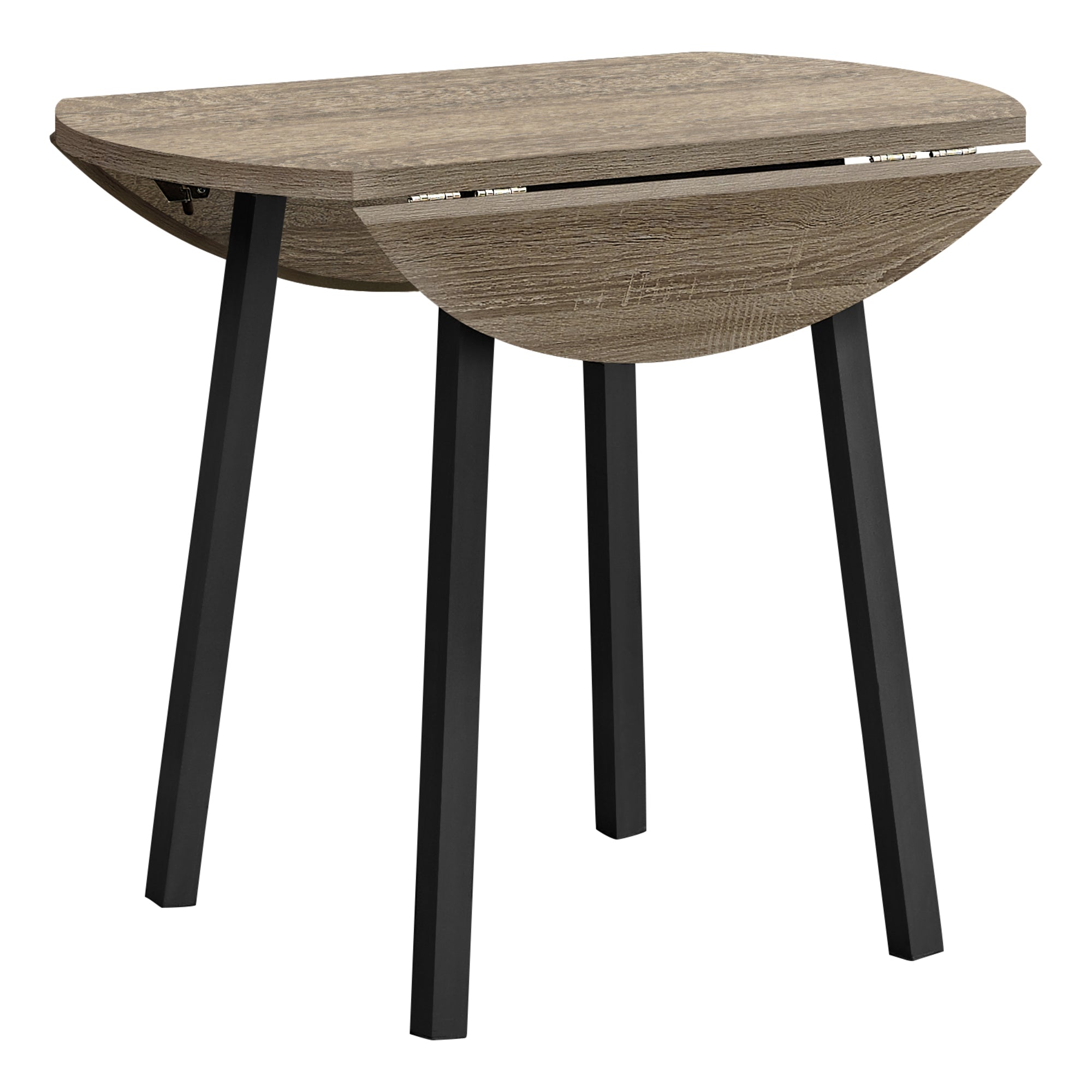 ENSEMBLE DE SALLE À MANGER - ENSEMBLE 3 PIÈCES / PLATEAU TAUPE FONCÉ / MÉTAL NOIR