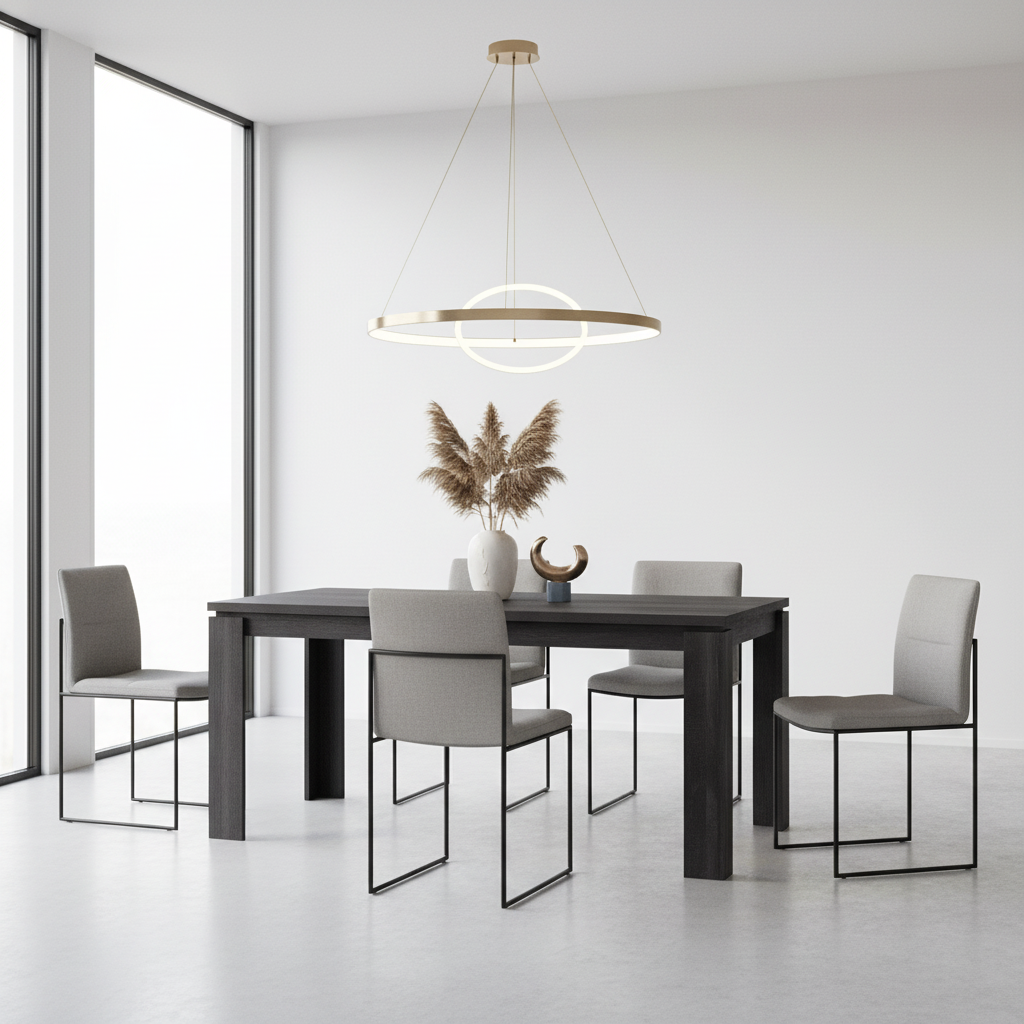 TABLE À MANGER - 32"X 48" / ASPECT BOIS RÉCUPÉRÉ NOIR