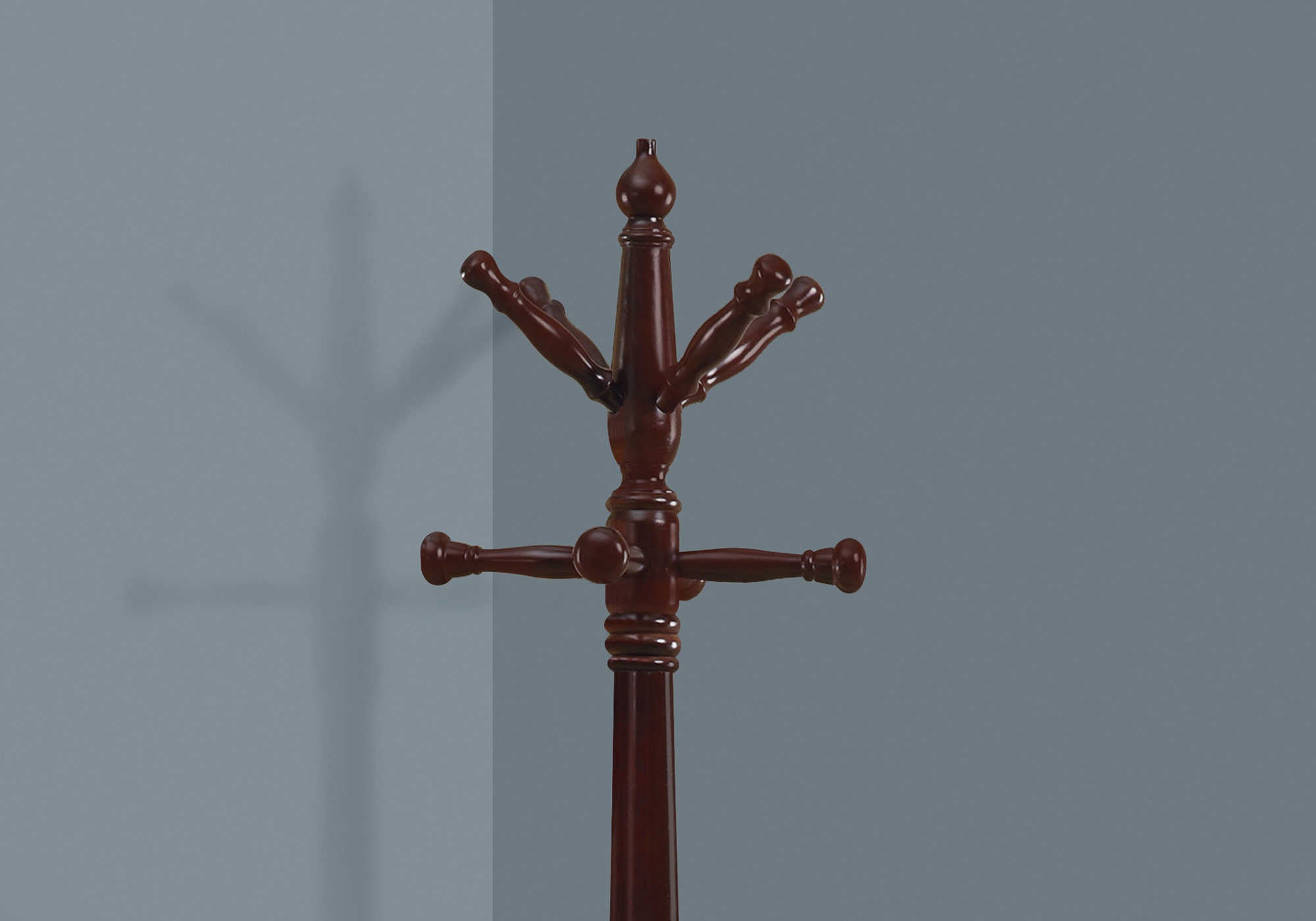 COAT RACK - 73"H / CHERRY WOOD TRADITIONAL STYLE