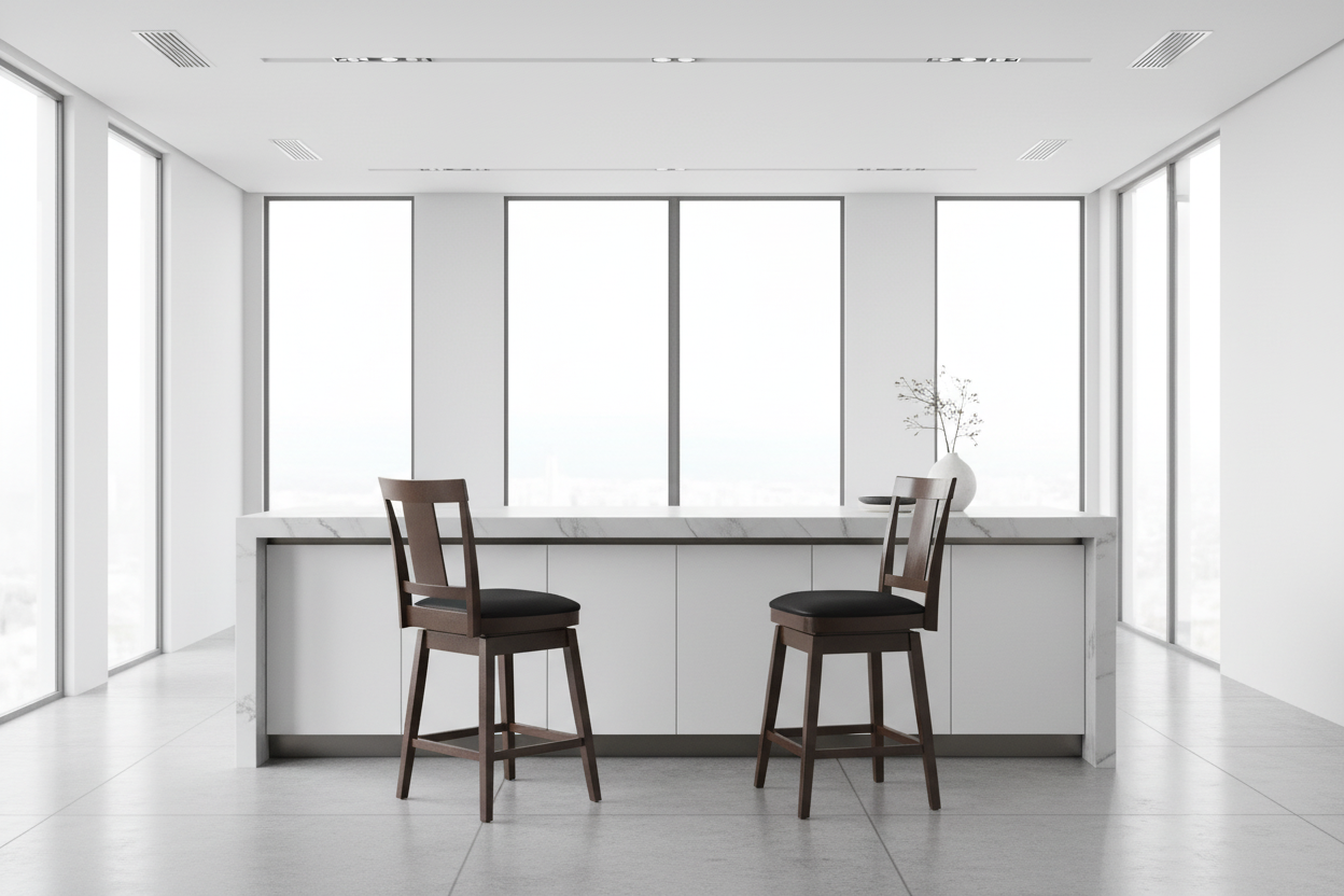 BARSTOOL - 2PCS / 39"H / ESPRESSO / SWIVEL COUNTER HEIGHT