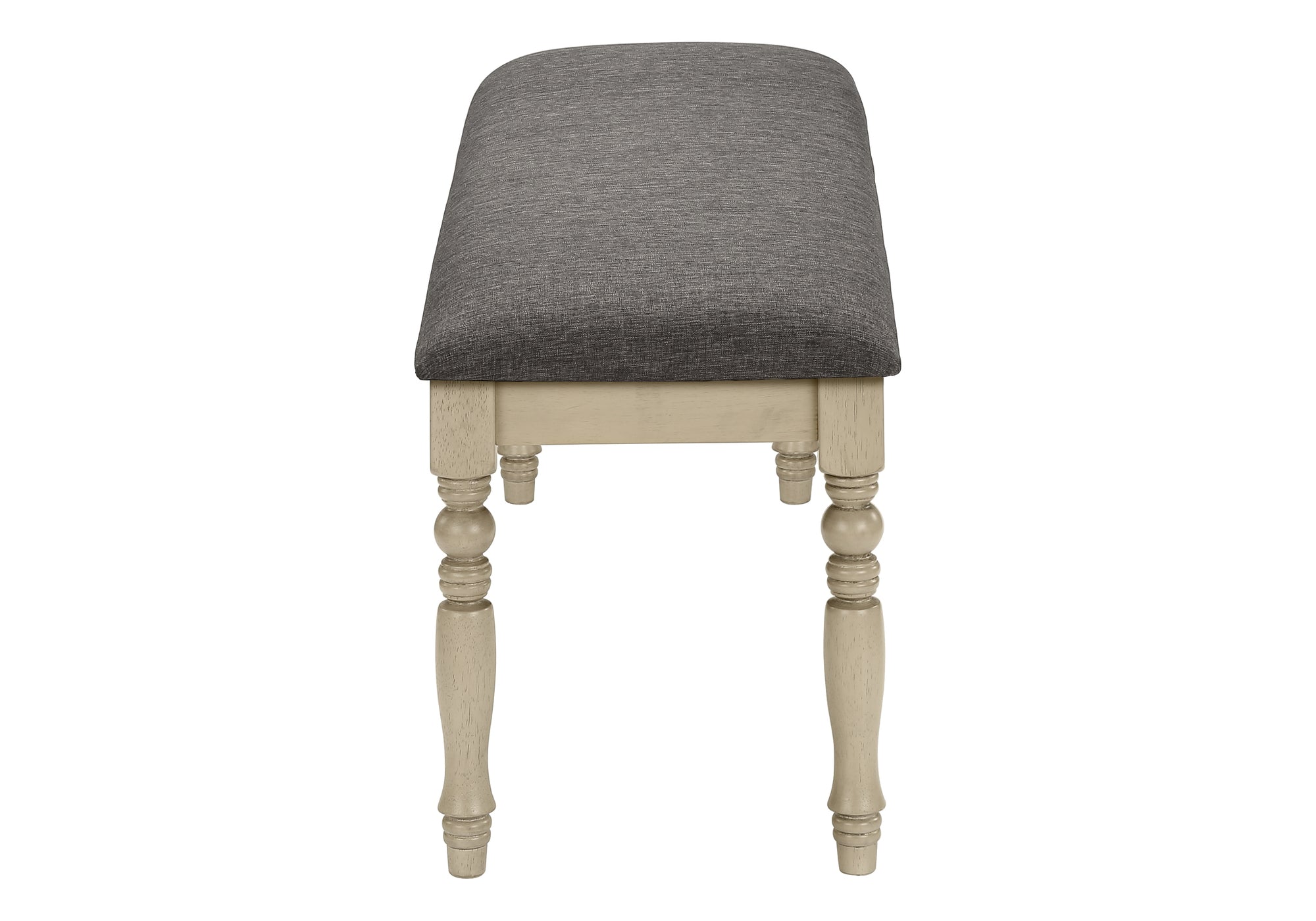 BENCH - 48"L / ANTIQUE GREY / GREY FABRIC