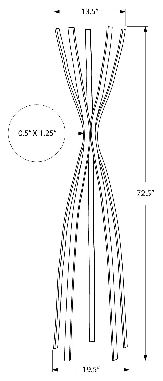 COAT RACK - 72"H / SATIN BLACK METAL CONTEMPORARY STYLE