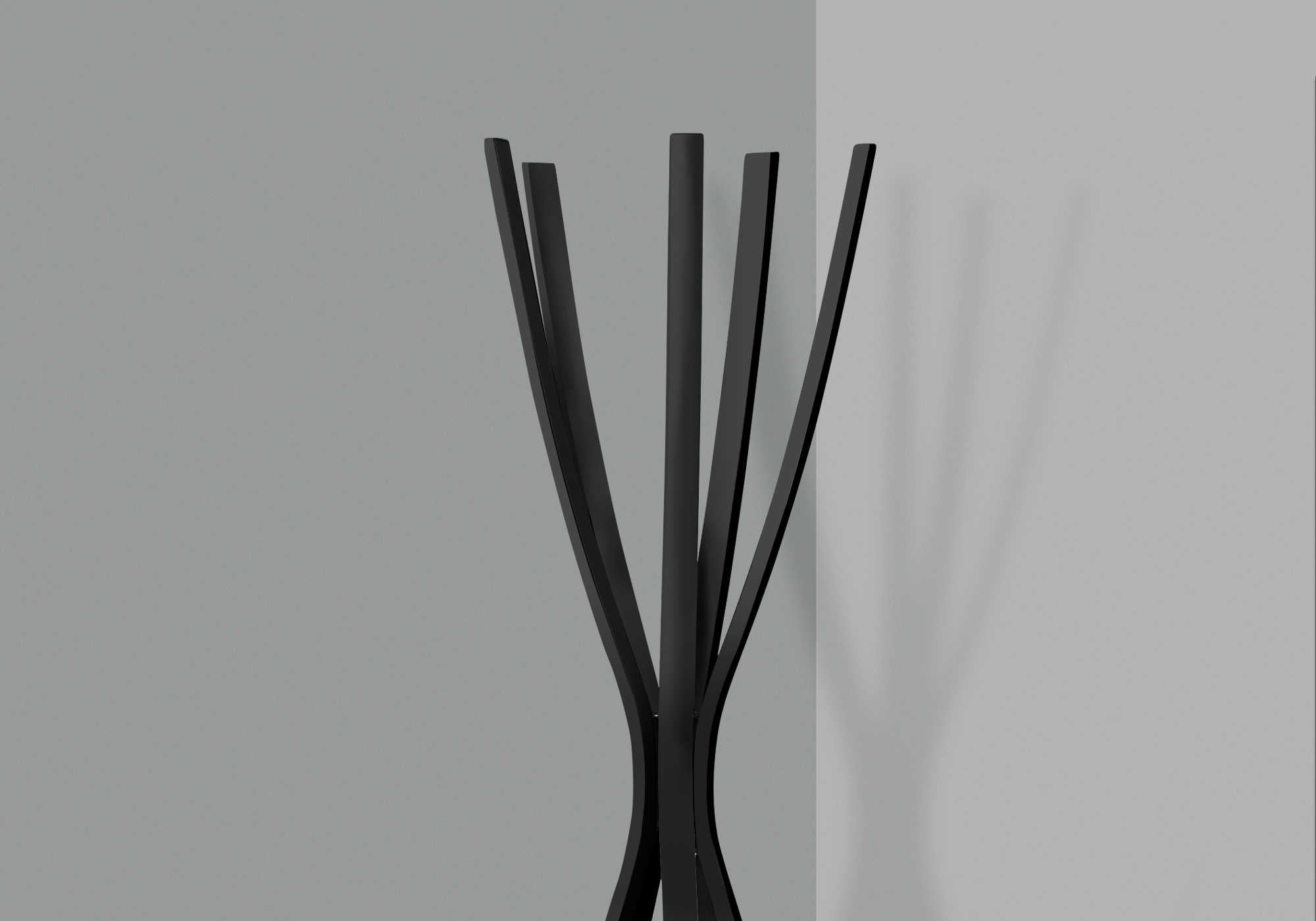 COAT RACK - 72"H / SATIN BLACK METAL CONTEMPORARY STYLE